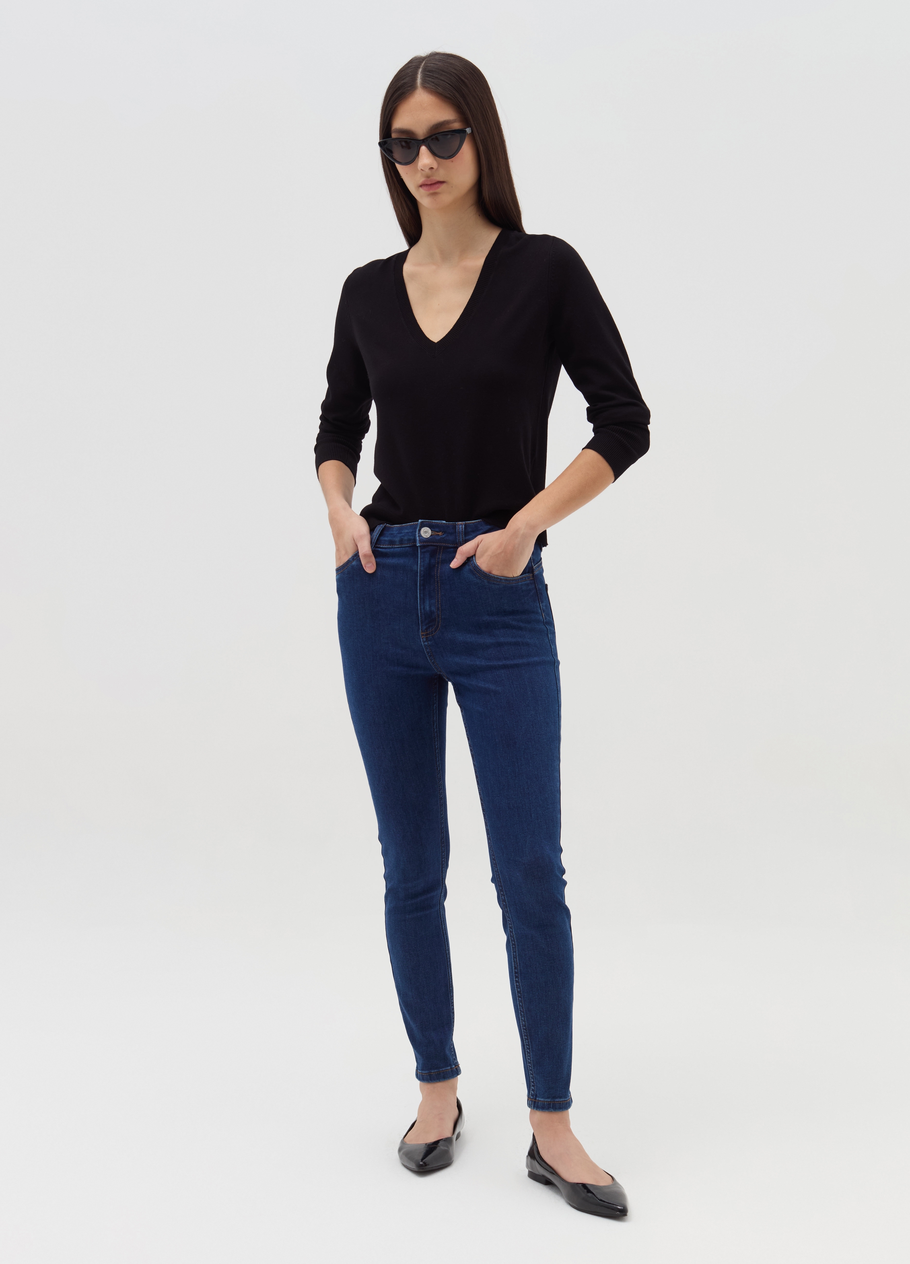 Vaqueros Push-up Skinny Fit, Mujer, Lavado oscuro, Talla: 42