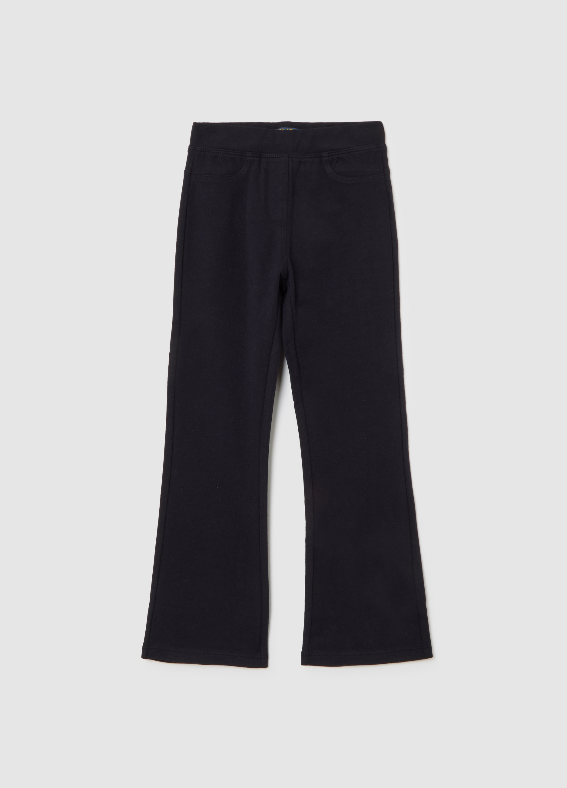 OVS KIDS, Treggings Flare Da Bambina In Cotone Elasticizzato Neri, Nero, Taglia: 8-9