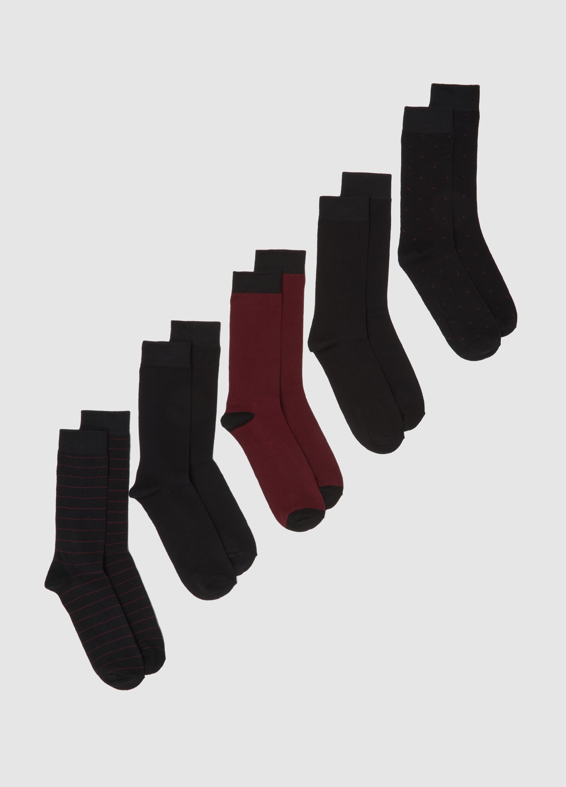 Multipack De Calcetines Cortos De Mezcla De Algodón Multicolor, Hombre, Negro/Rojo, Talla: 43/46