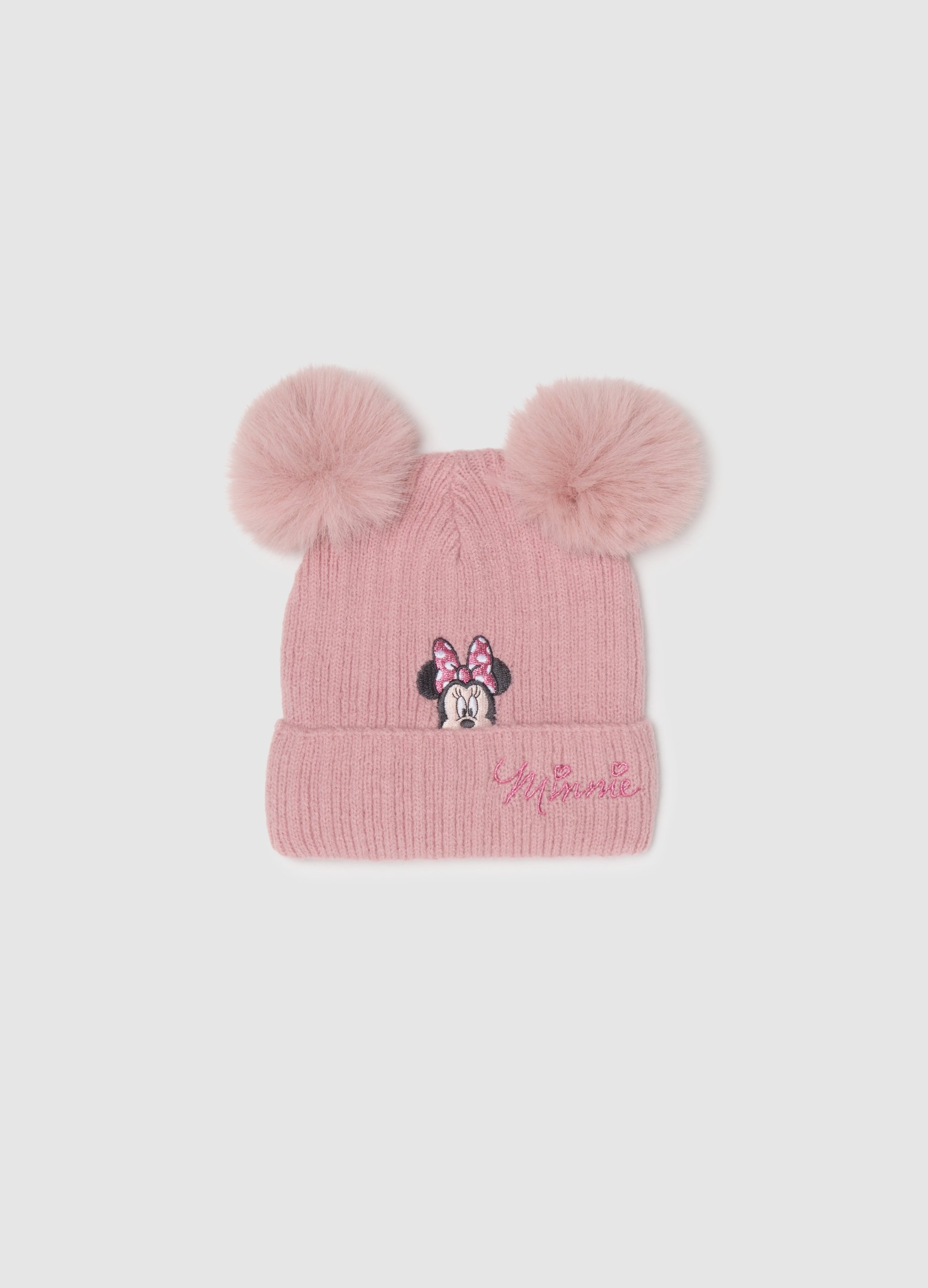 OVS, Rosa Mädchenmütze Mit Bommel Und Disney-stickerei, Mädchen, Hellrosa, Größe: 42-44