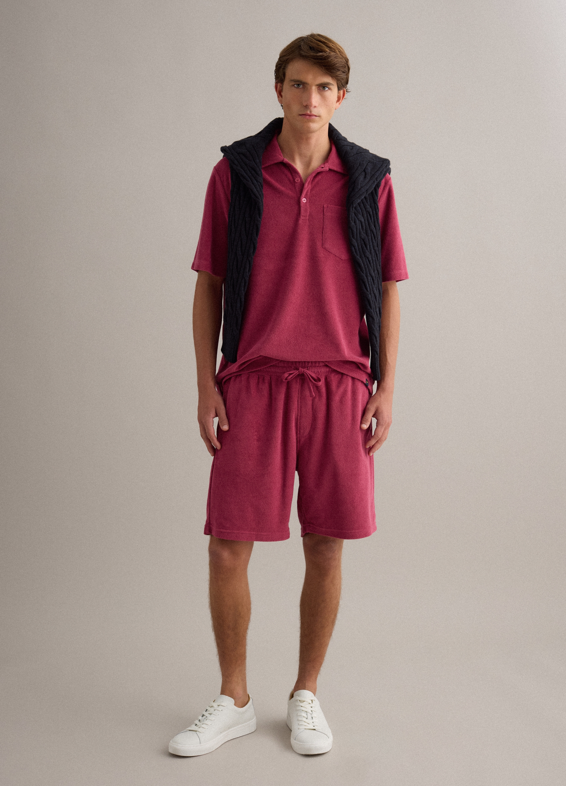 PIOMBO, Bermudas Rojas De Mezcla De Algodón Con Cintura Elástica, Hombre, Rojo, Talla: S