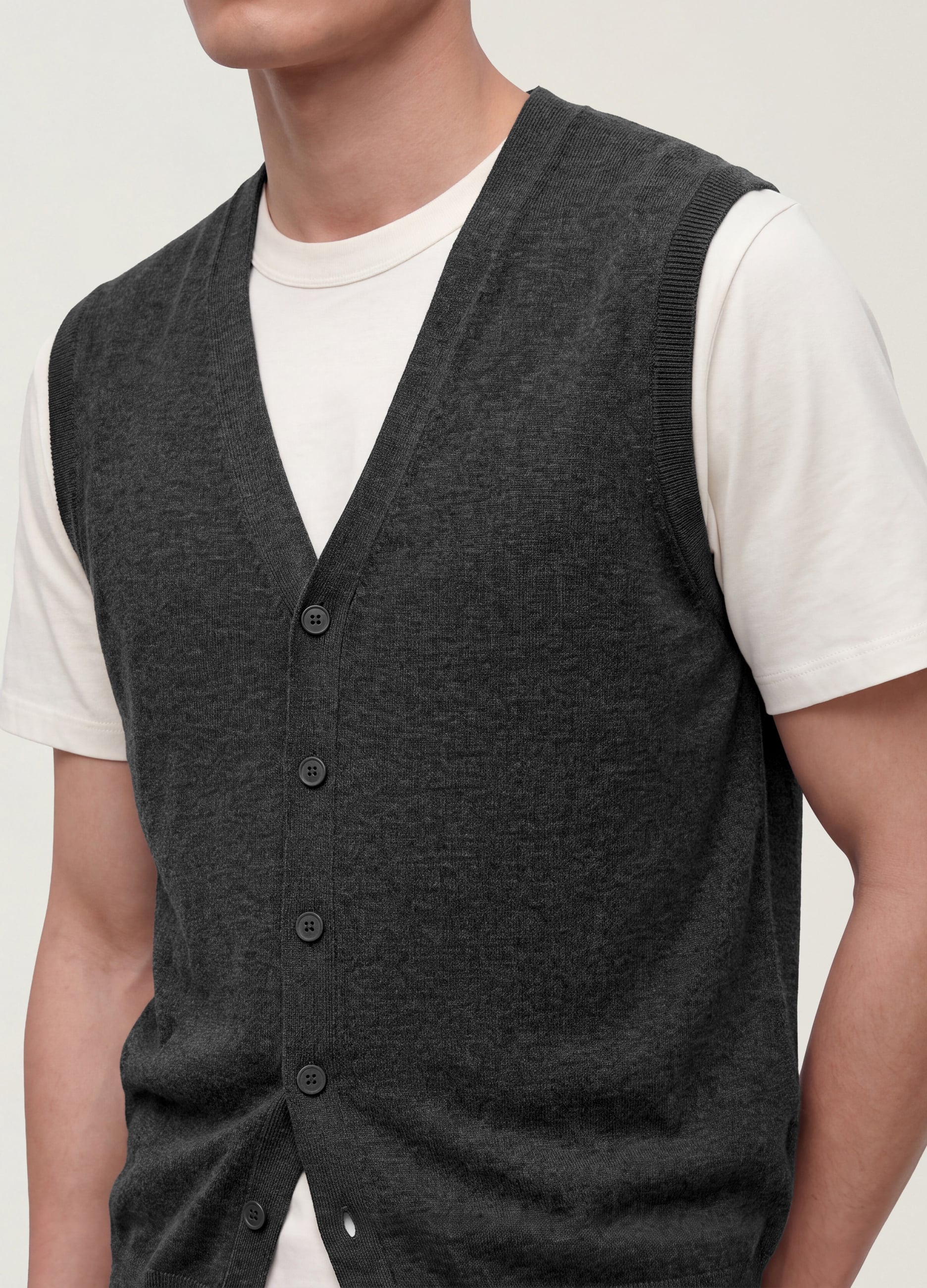 OVS, Gilet Grigio In Misto Viscosa Con Scollo Profondo A V Regular Fit, Uomo, Grigio, Taglia: XXL
