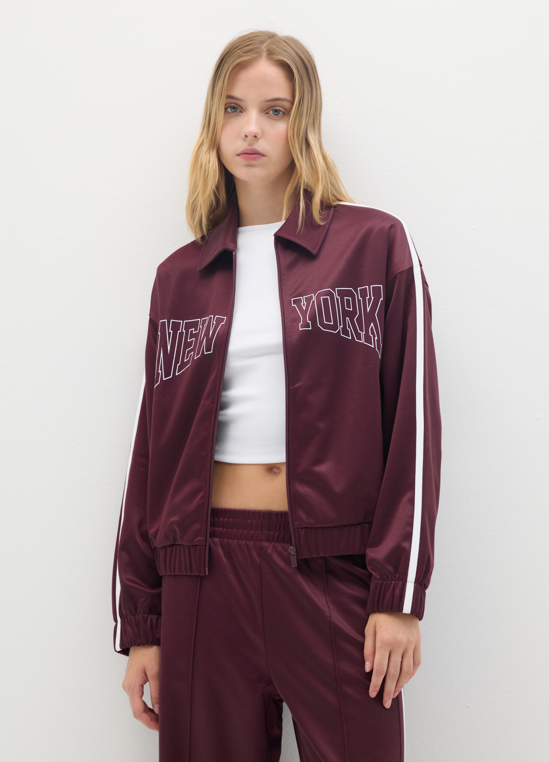 OVS, Felpa In Misto Cotone Rossa Regular Fit Con Zip, Frau, Dunkelrot, Größe: XS