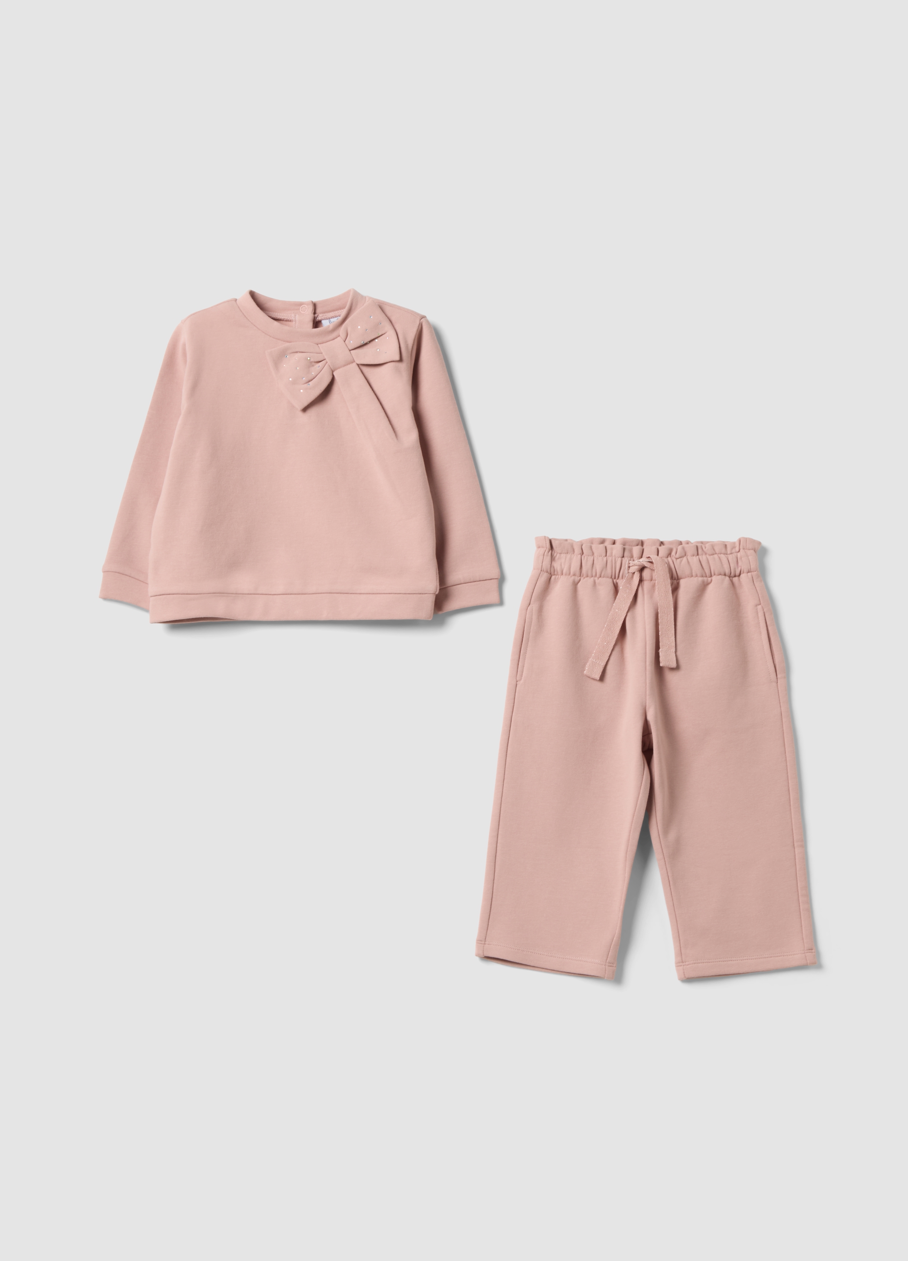 FAGOTTINO, Completo Rosa In Cotone Elasticizzato Con Girocollo, Bambina, Rosa, Taglia: 30-36