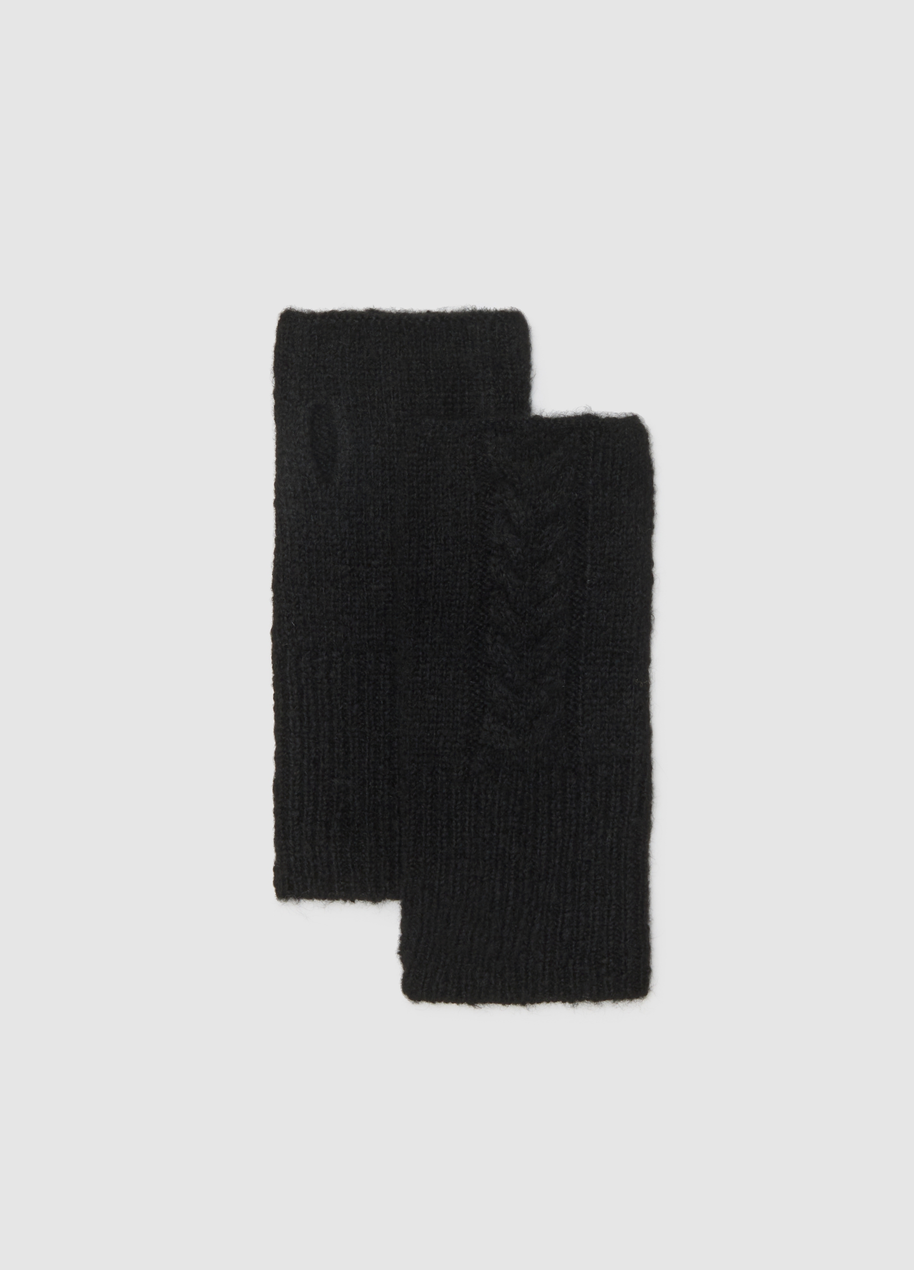 OVS, Guanti Neri Fingerless Con Design A Maglia, Donna, Nero, Taglia: ONE SIZE