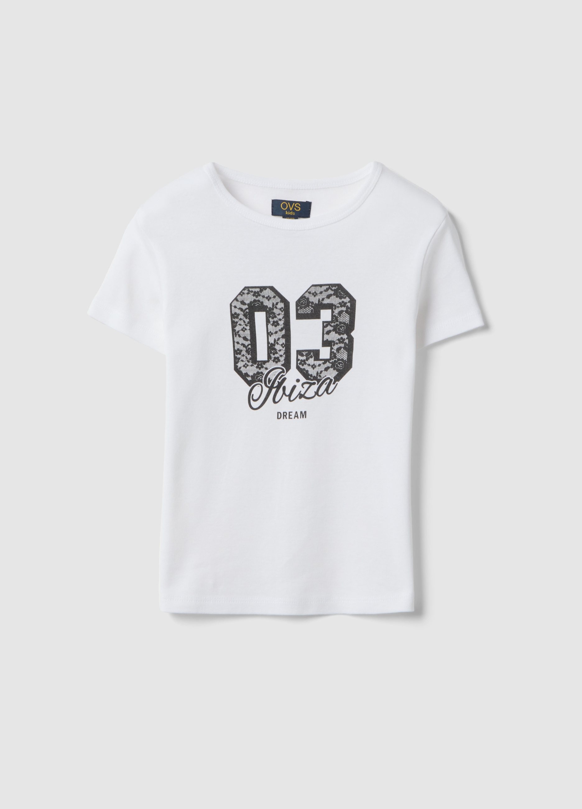 OVS KIDS, Camiseta Blanca De Algodón Puro Para Chicas, Ajuste Slim Con Estampado, Niña, Blanco óptico, Talla: 13-14