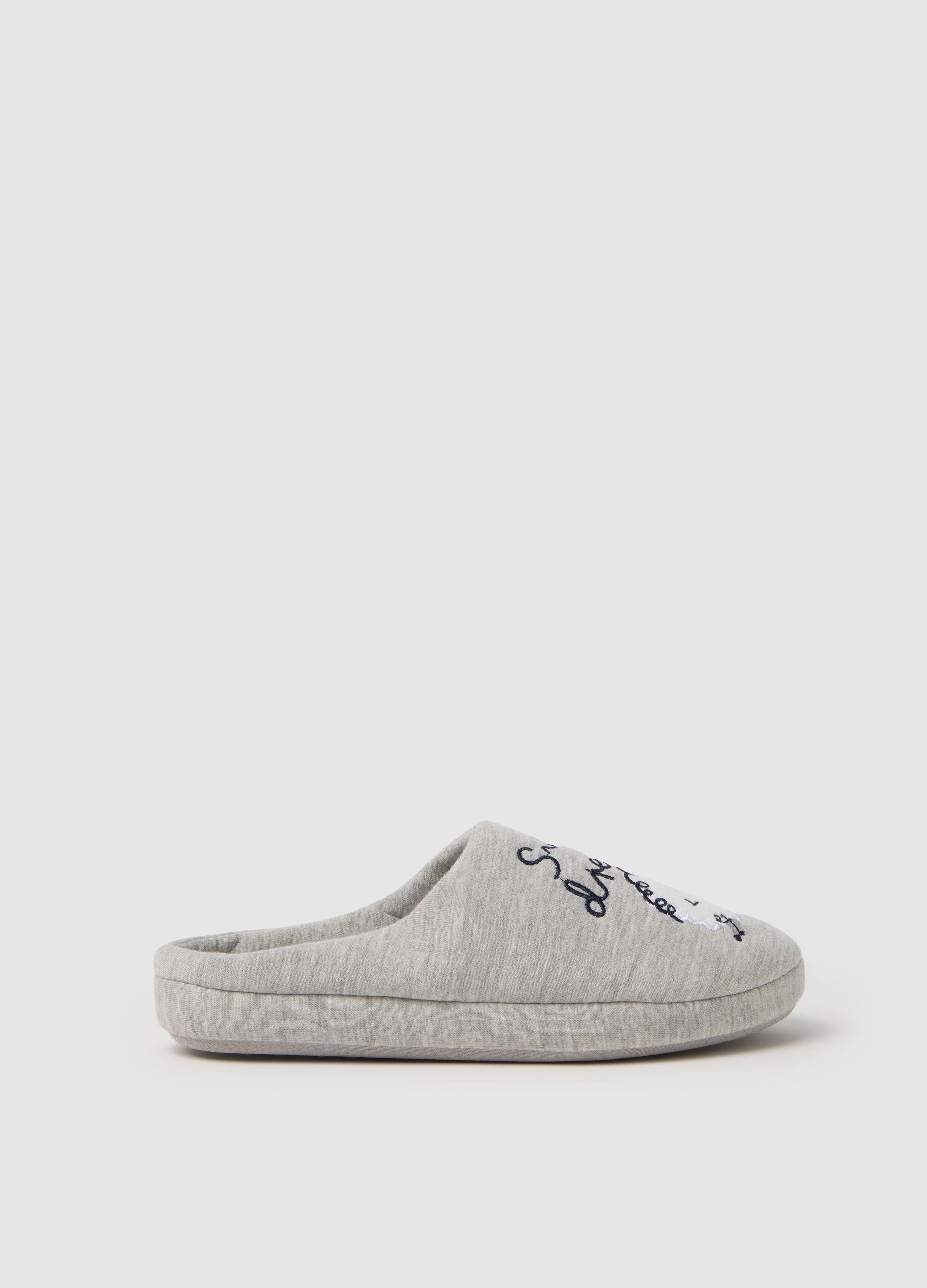 OVS, Ciabatte Da Donna In Grigio Con Ricamo, Grigio, Taglia: 38-39