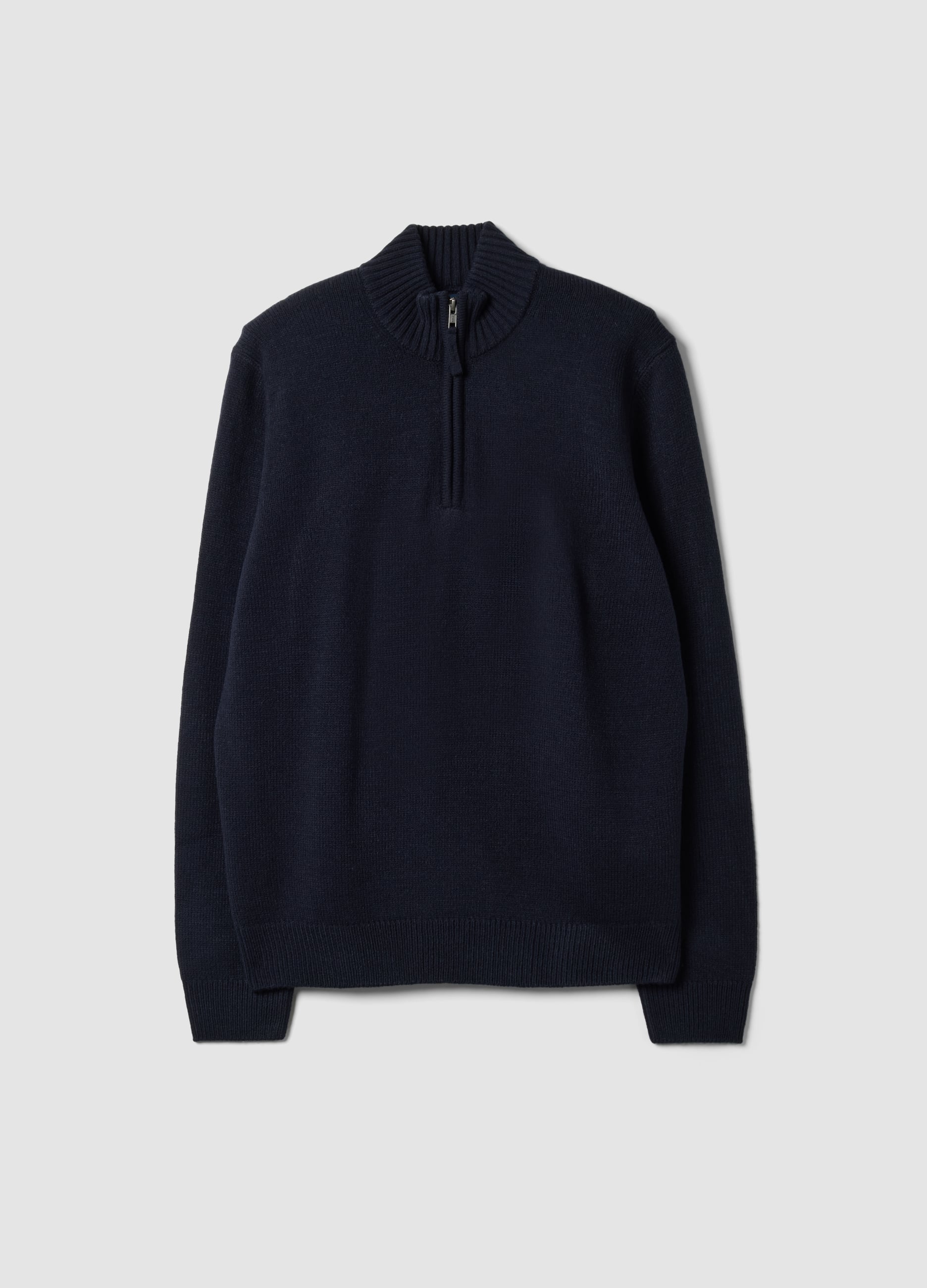OVS, Maglia Blu Half Zip Regular Fit A Maniche Lunghe, Uomo, Blu, Taglia: L