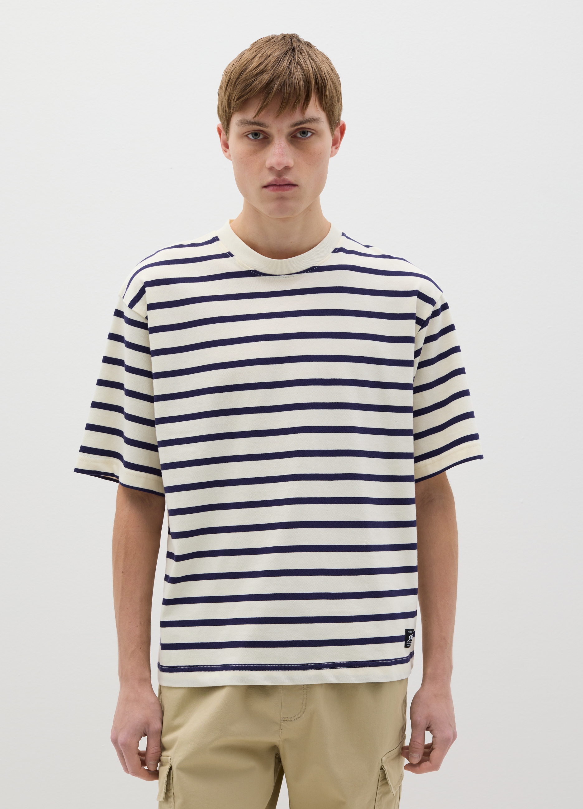 B.ANGEL, Camiseta De Algodón De Rayas, Hombre, Azul/Blanco, Talla: M