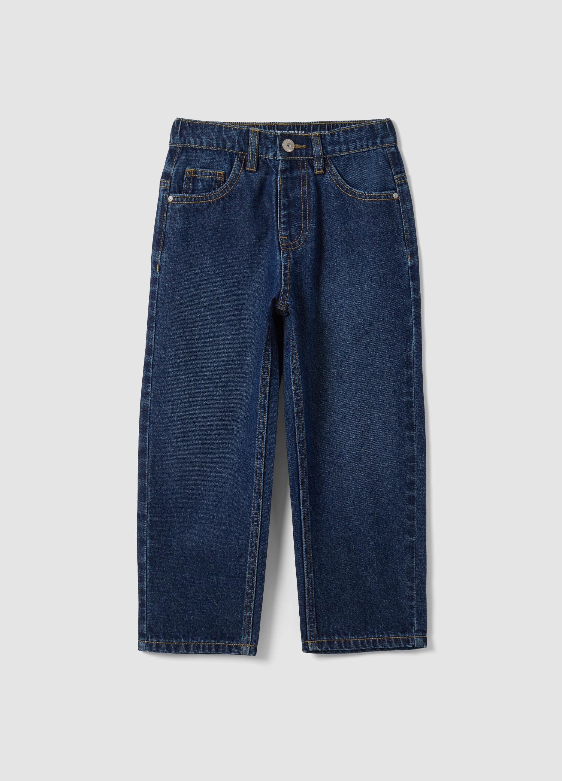 REPUBLIC OF DENIM, Jeans Blu Scuro In Puro Cotone Wide Leg Per Bambino, Blu, Taglia: 5-6
