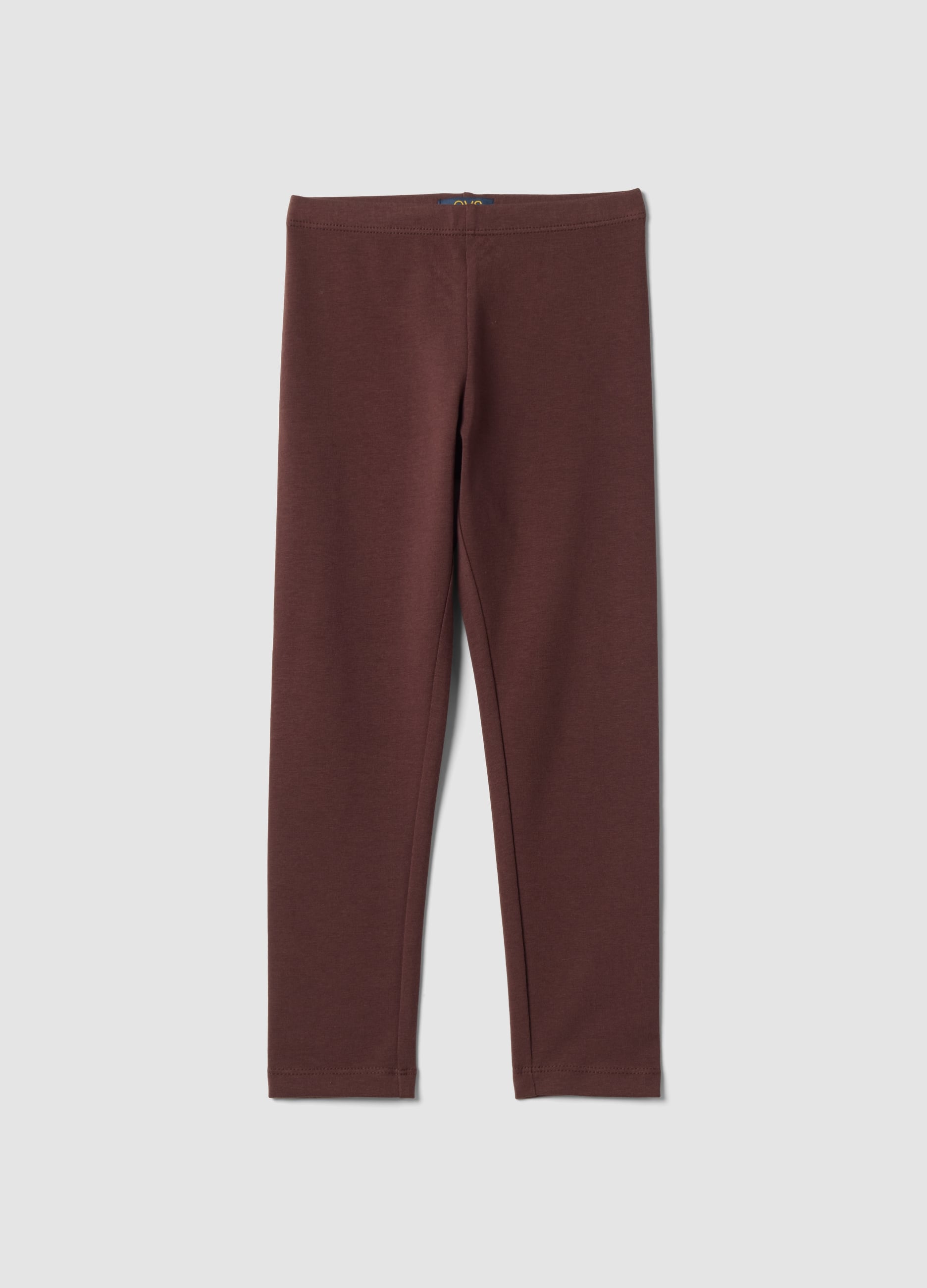 OVS KIDS, Leggings Marroni In Cotone Elasticizzato Skinny Fit, Bambina, Marrone, Taglia: 6-7