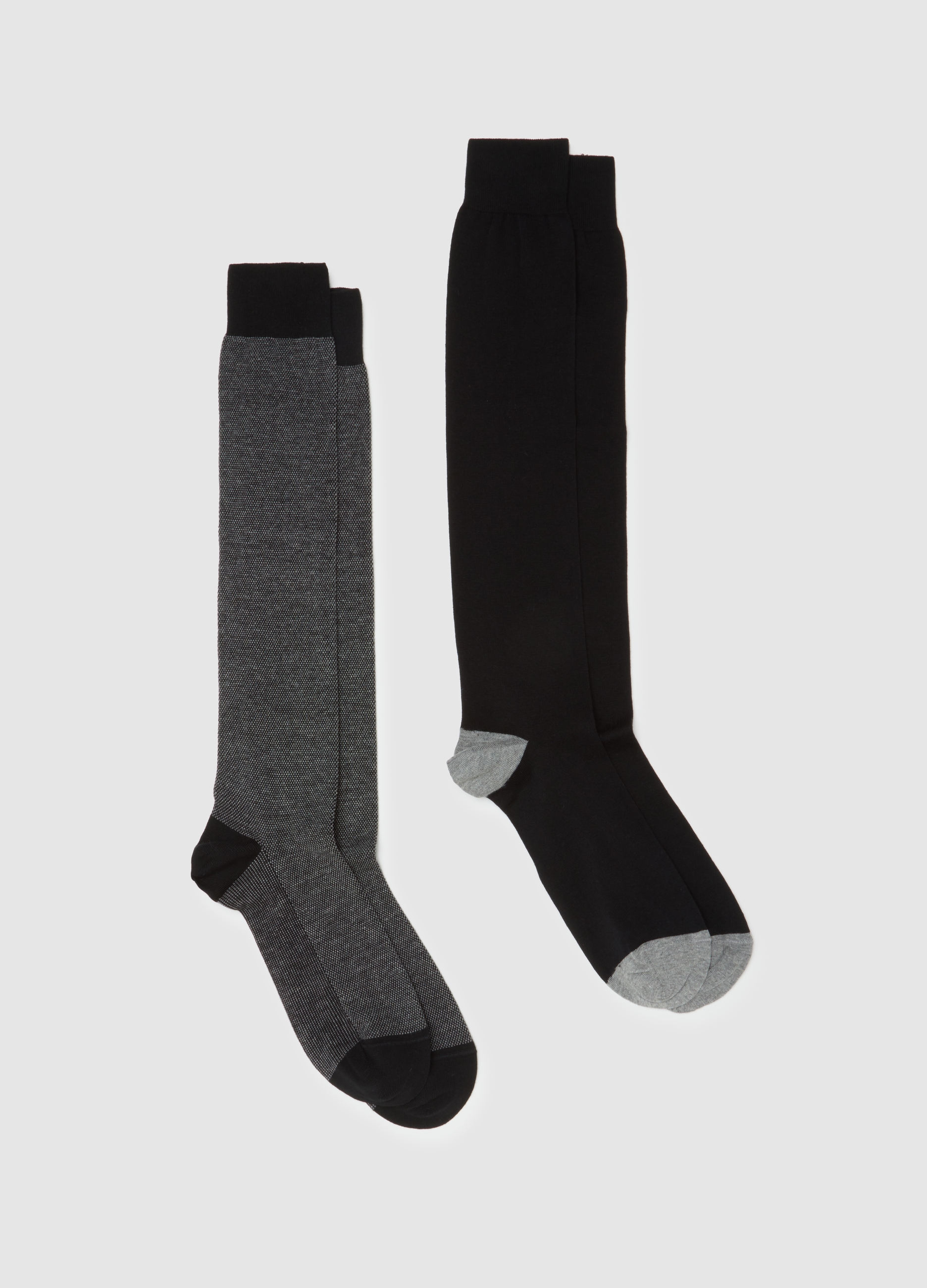 Bipack Calze Lunghe In Cotone Multicolor Elasticizzate, Hombre, Grey/Black, Talla: 38/42