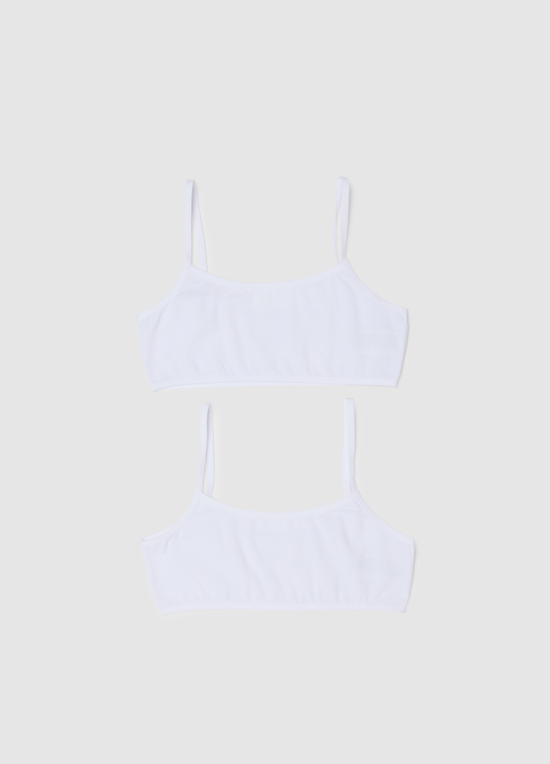 Imagen Conjunto De Tripack De Sujetadores De Algodón Blanco Elástico Para Chica, Niña, Blanco óptico, Talla: 12-13