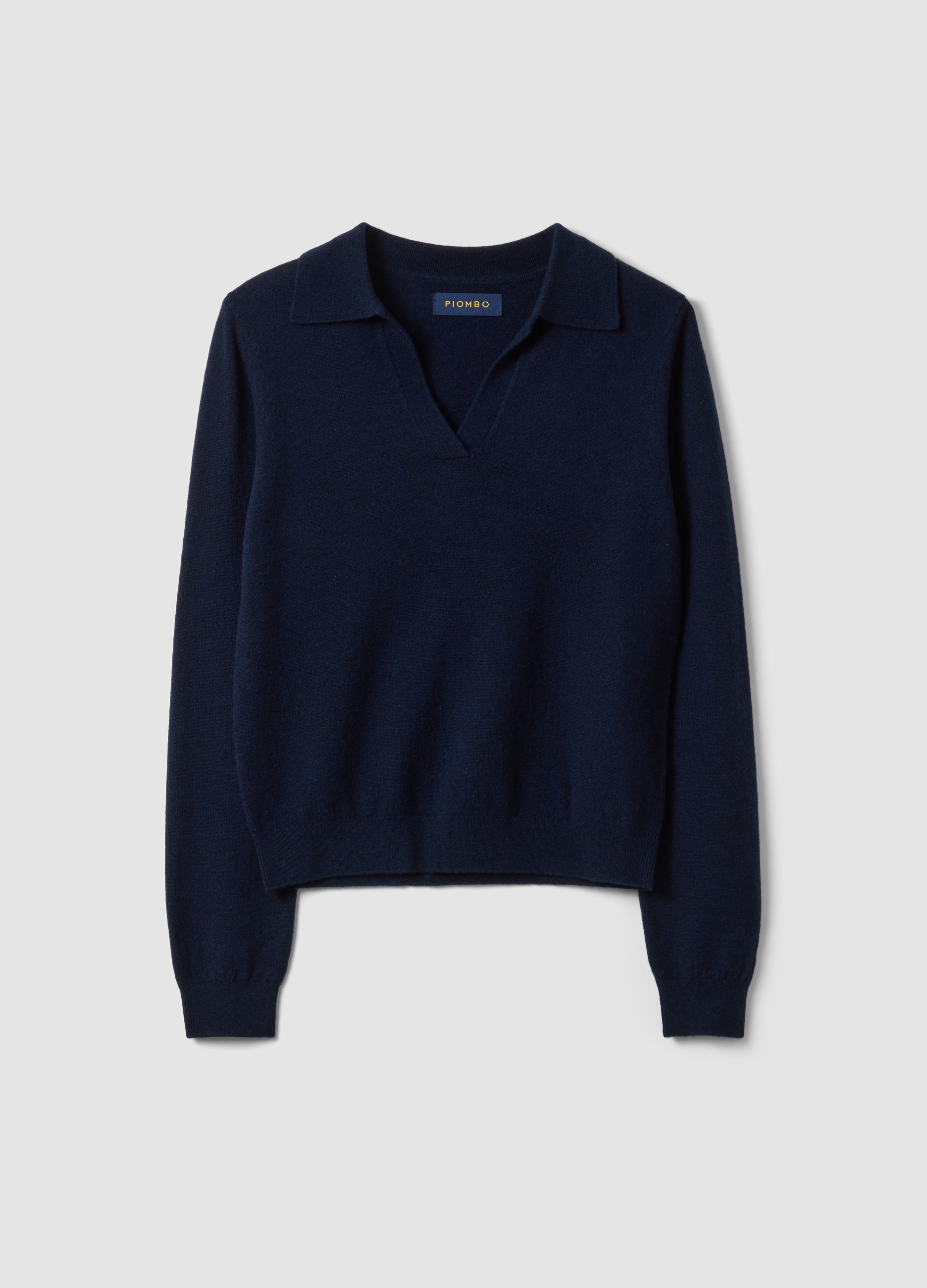 PIOMBO, Maglia Blu In Pura Lana Con Colletto Polo, Donna, Blu, Taglia: S