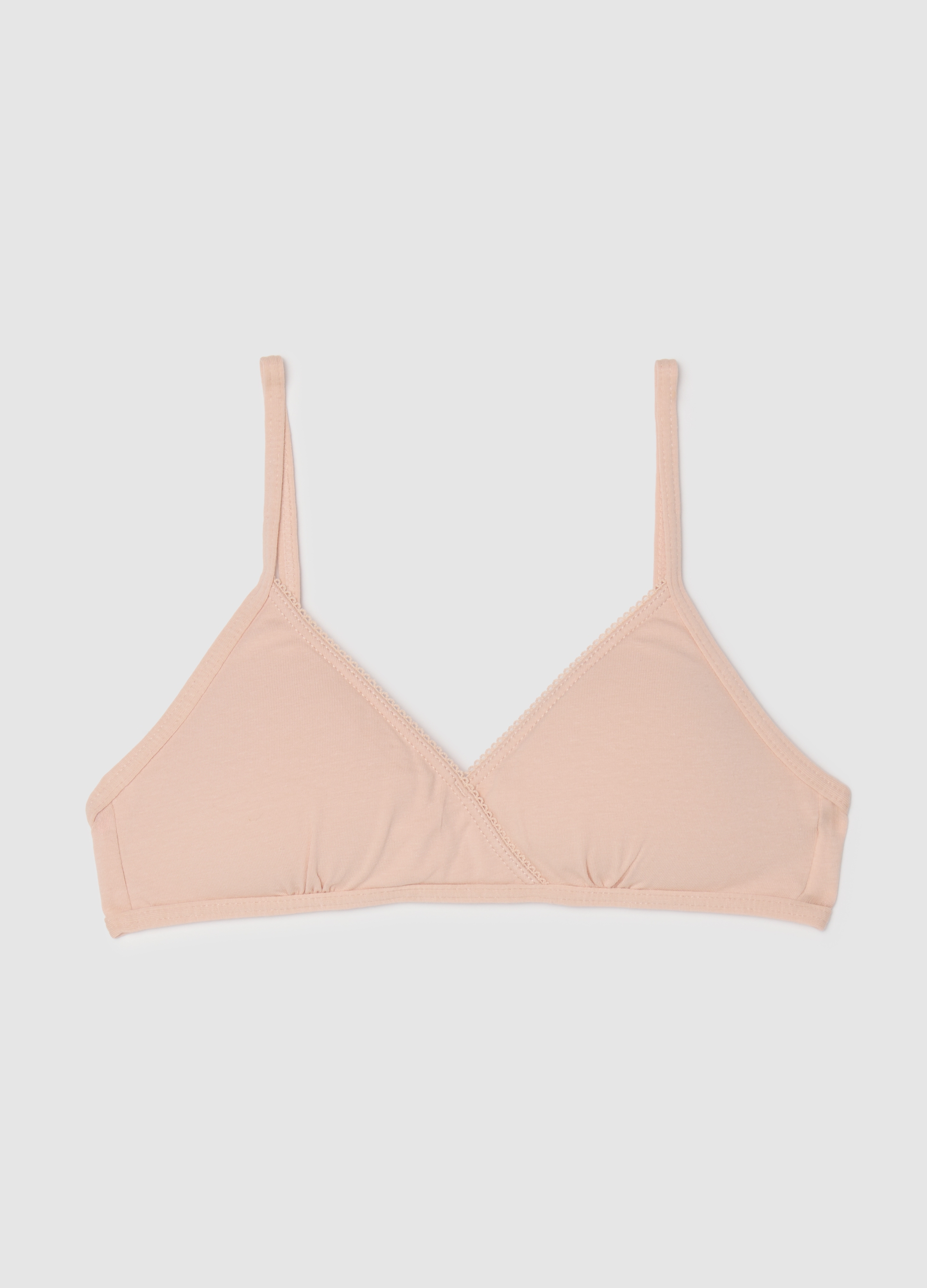 Sujetador Para Chicas De Algodón Beige Elástico, Niña, Blanco crema, Talla: 10-11