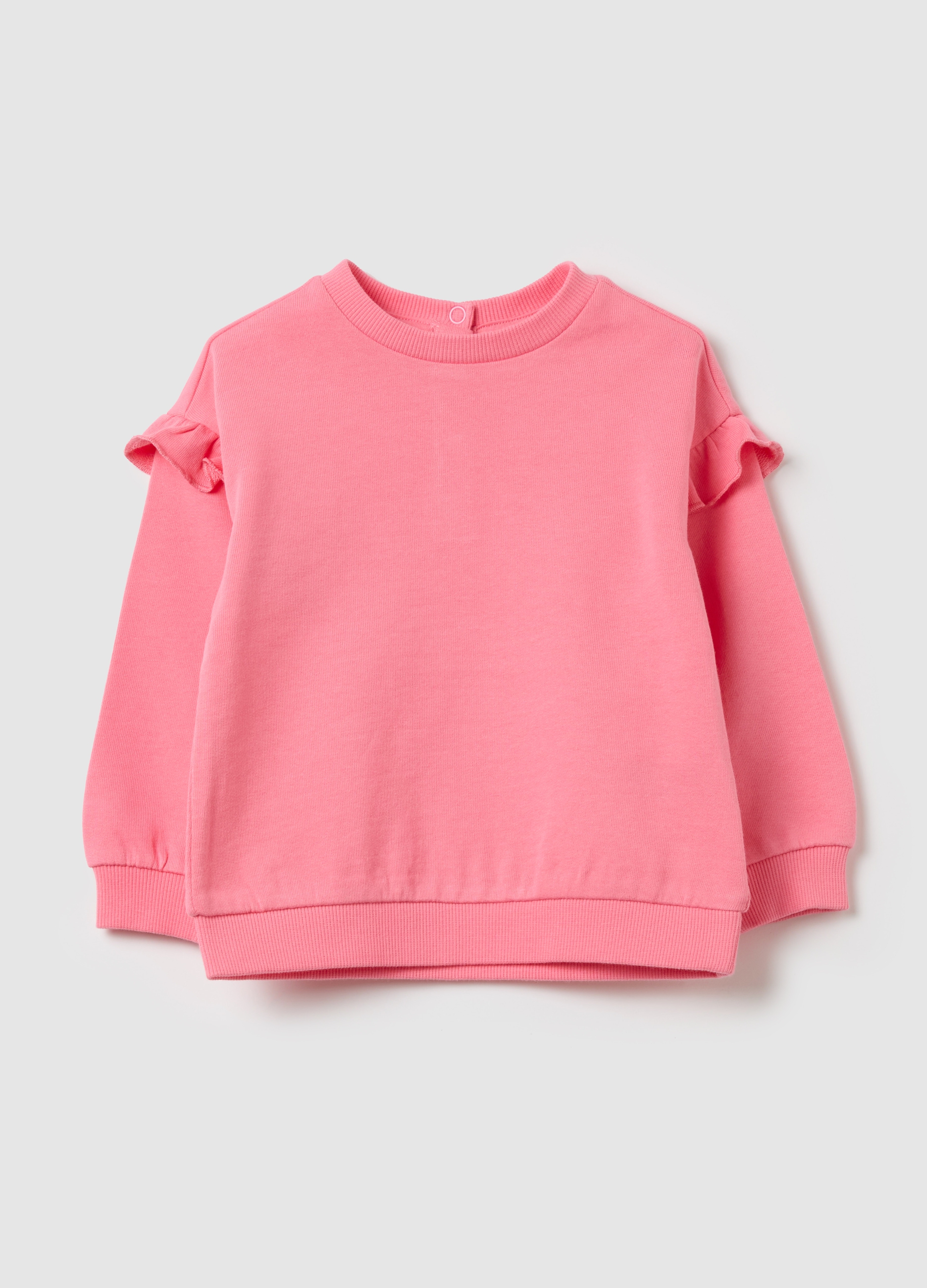 FAGOTTINO, Sudadera De Tejido Rizado Con Volantes, Niña, Rosa pastel, Talla: 9-12