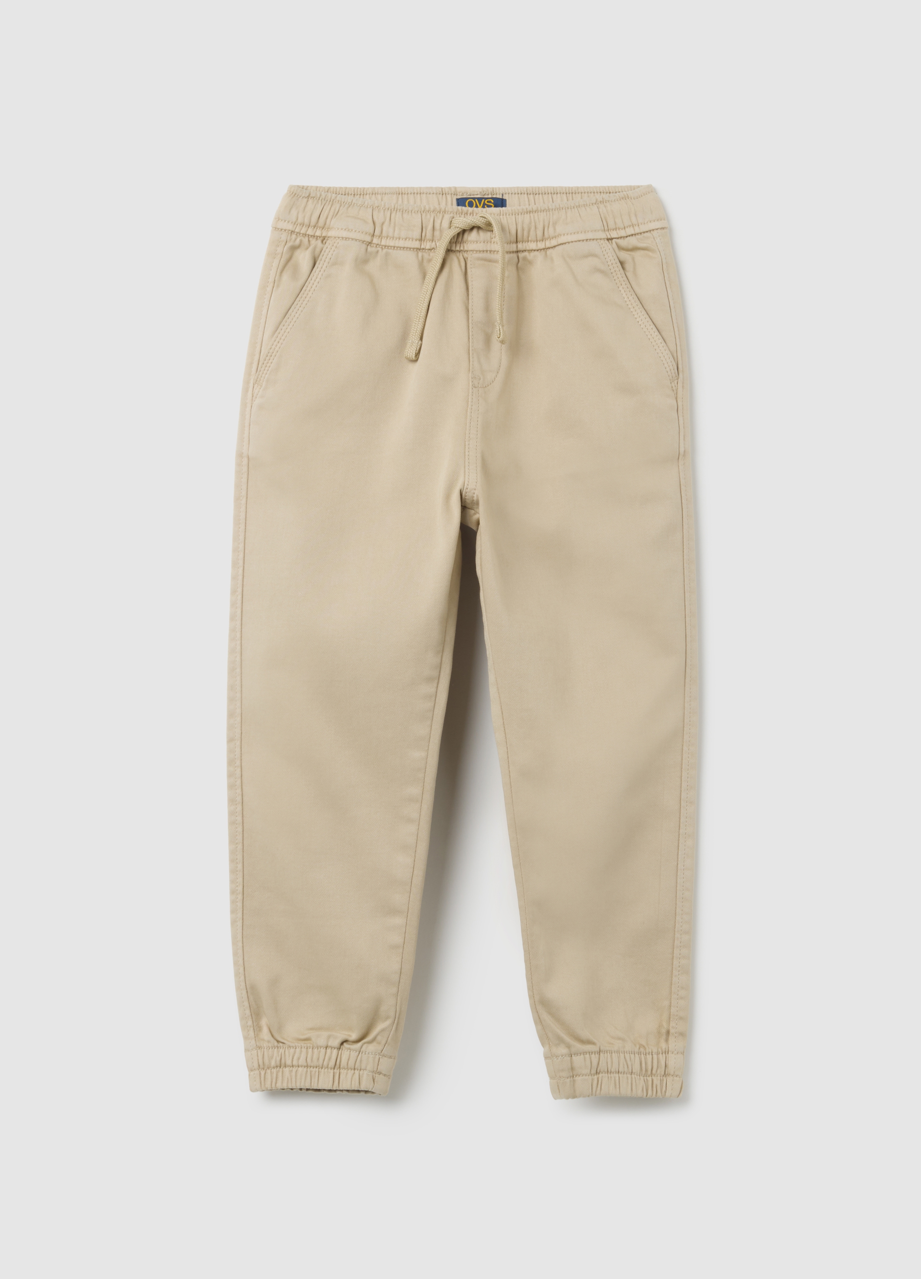 Pantaloni Da Bambino In Cotone Beige Regular Fit, Niño, Beige Claro, Talla: 9-10