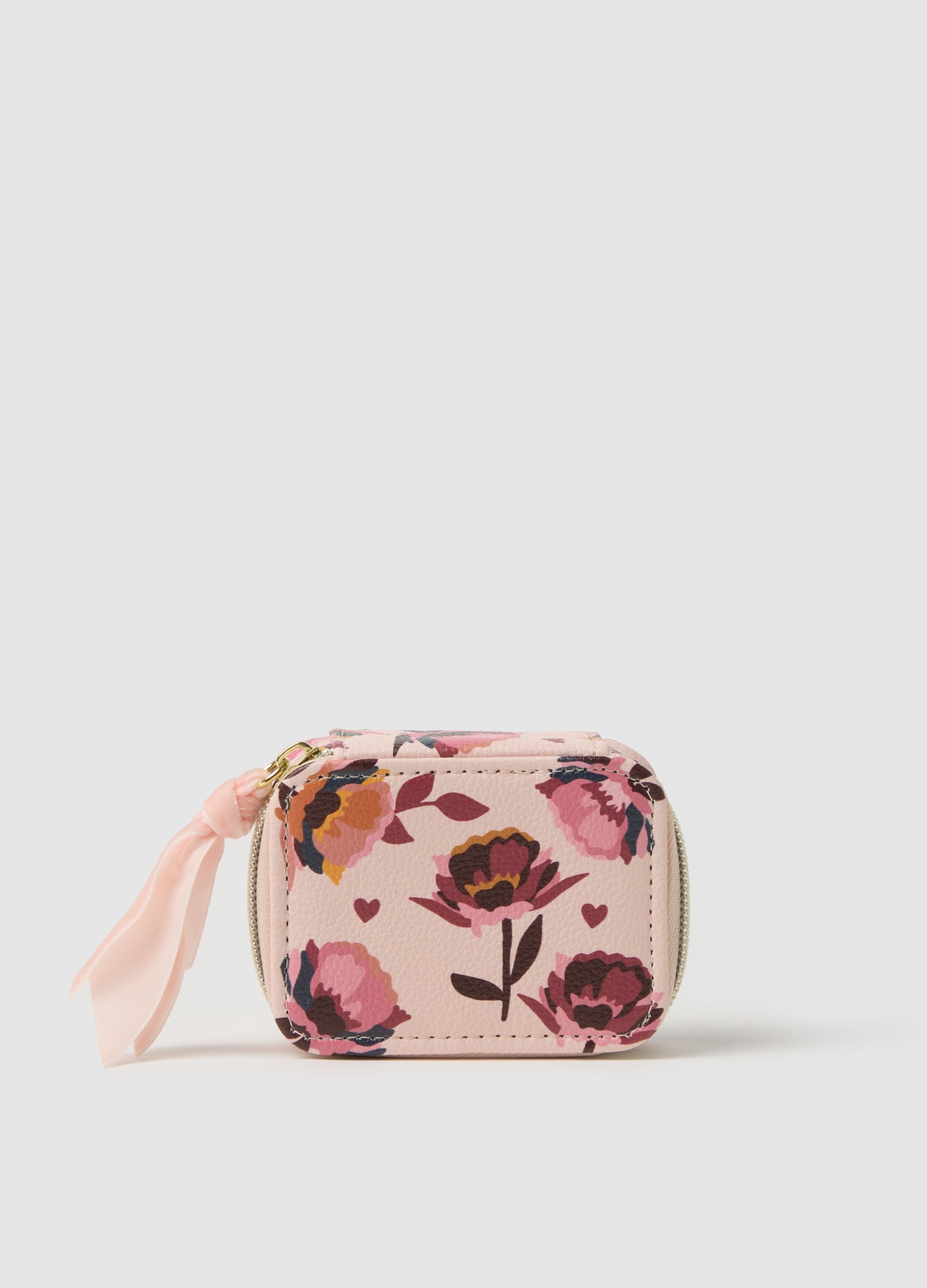 OVS, Mehrfarbige Schmuckschatulle Mit Blumenmuster, Frau, Pink/White, Größe: FASUL
