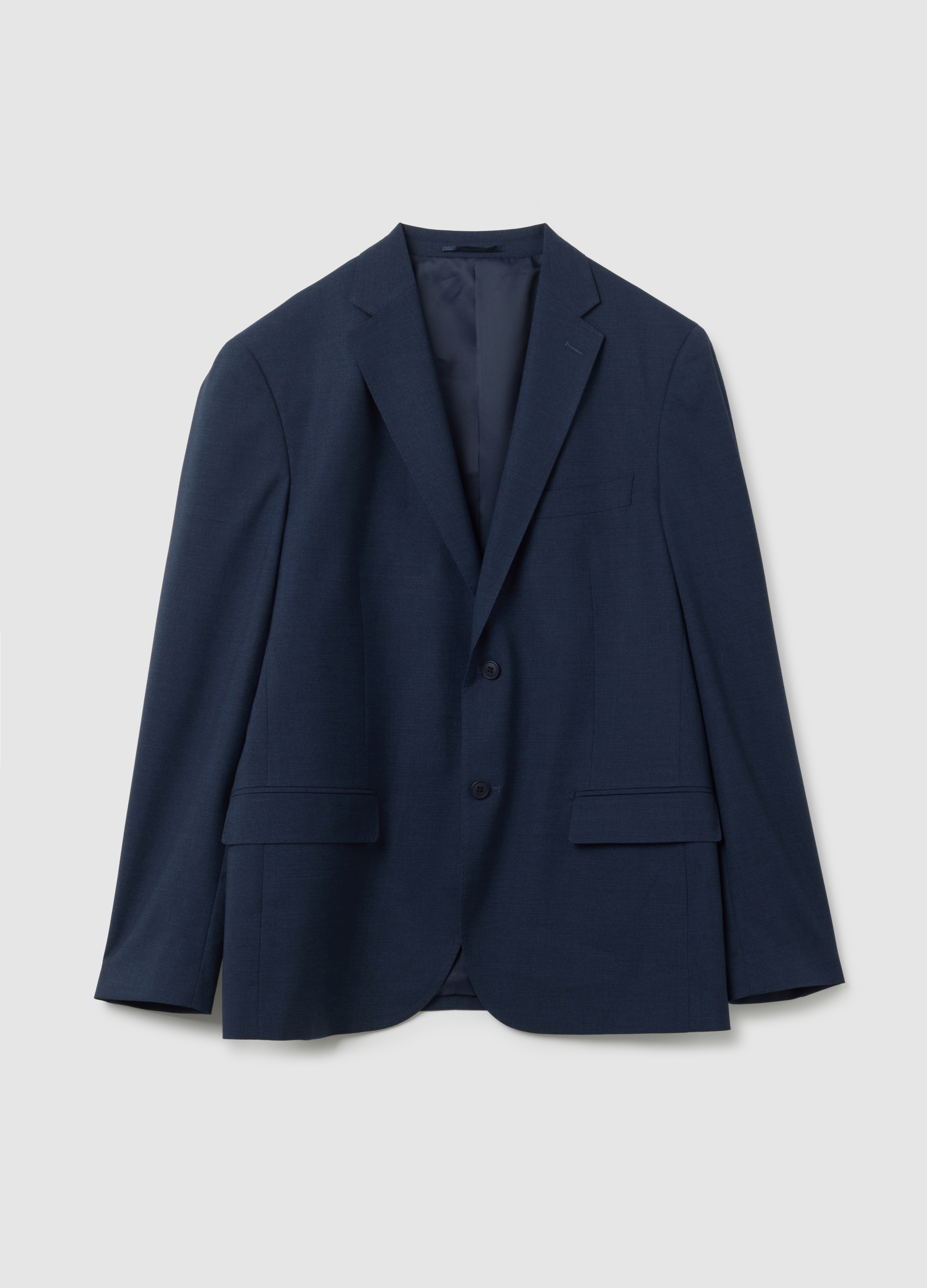 OVS, Traje Azul De Mezcla De Viscosa Regular Fit, Hombre, Azul oscuro, Talla: 48