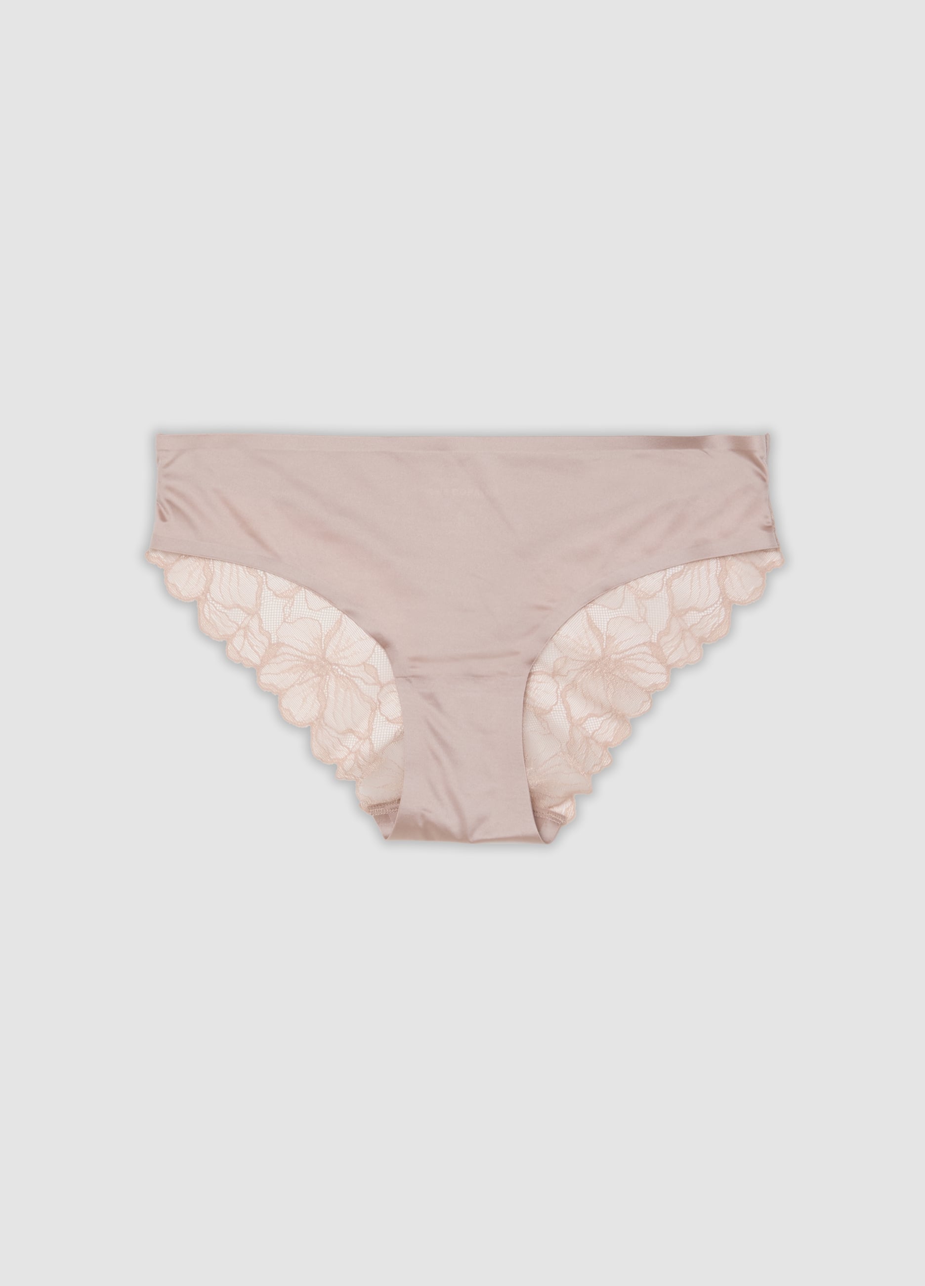 LES COPAINS, Slip Rosa In Microfibra Elasticizzata Con Pizzo, Donna, Rosa, Taglia: 3
