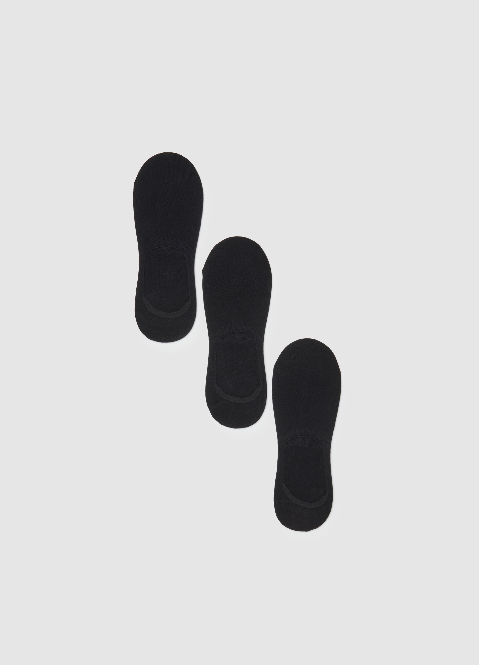 OVS, Tripack Calzini Invisibili Neri In Misto Cotone Regular Fit, Donna, Nero, Taglia: 39-41