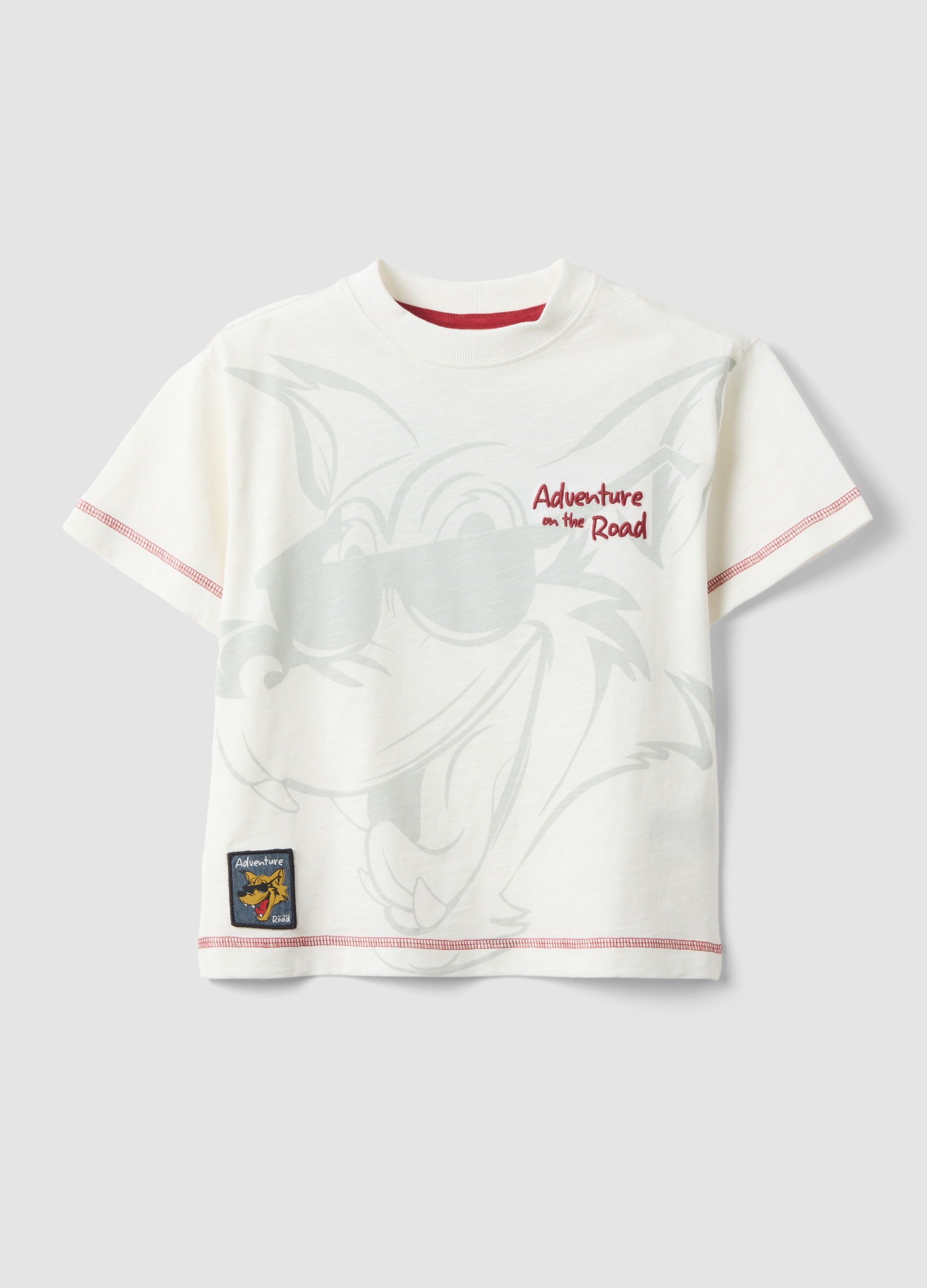 OVS KIDS, Camiseta Blanca De Niña En Algodón Puro Corte Oversize Con Estampado, Niño, Blanco óptico, Talla: 8-9