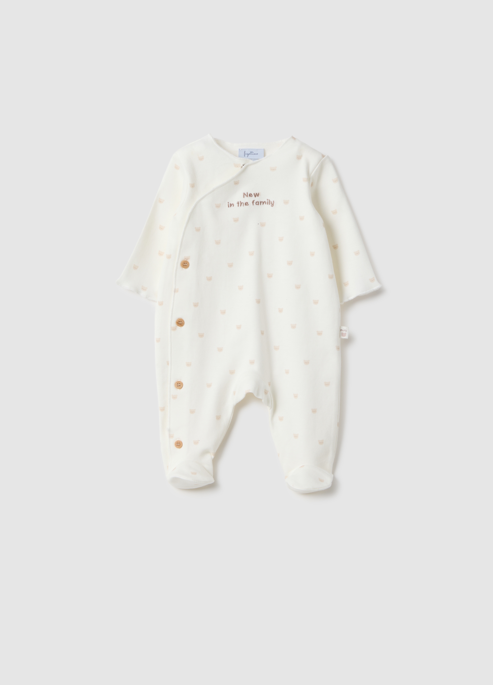 FAGOTTINO, Tutina In Puro Cotone Bianca Da Neonata Con Maniche Lunghe, Unisex, Bianco, Taglia: 0-1