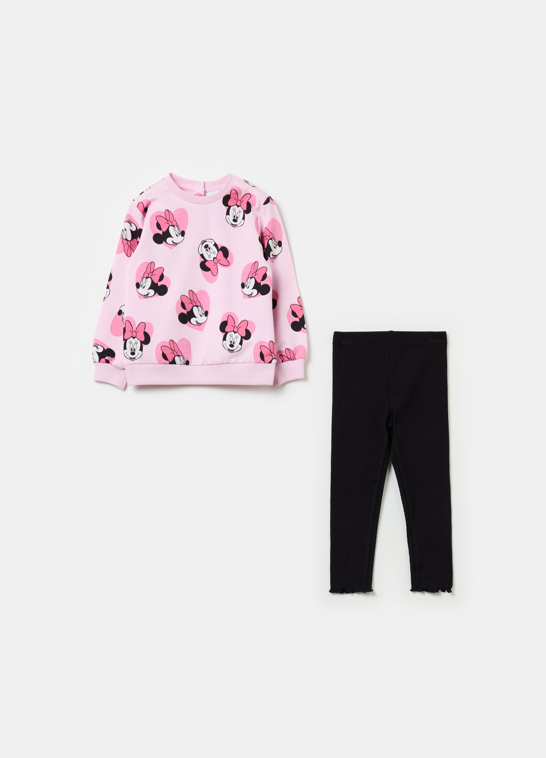 FAGOTTINO, Jogging Set In Felpa Con Stampa Minnie, Bambina, Multicolor, Taglia: 24-30