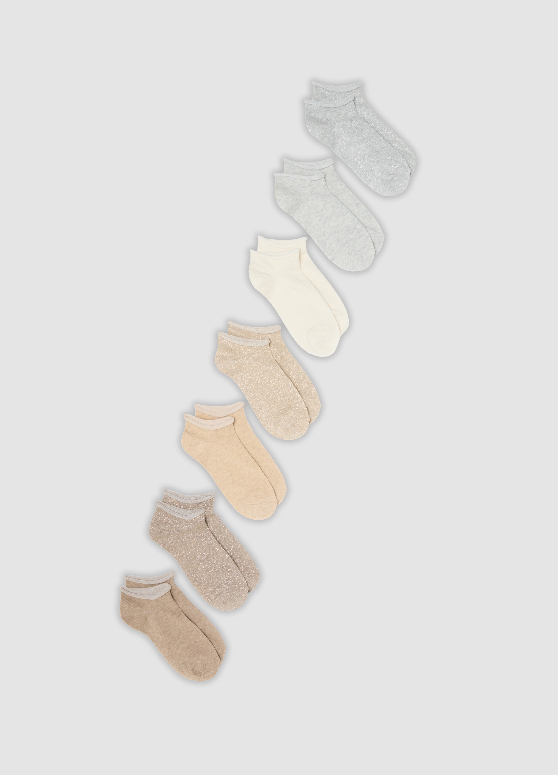 OVS, Multipack Di Sette Calzini Multicolor In Cotone Organico Elasticizzato, Donna, Multicolor, Taglia: 39-41