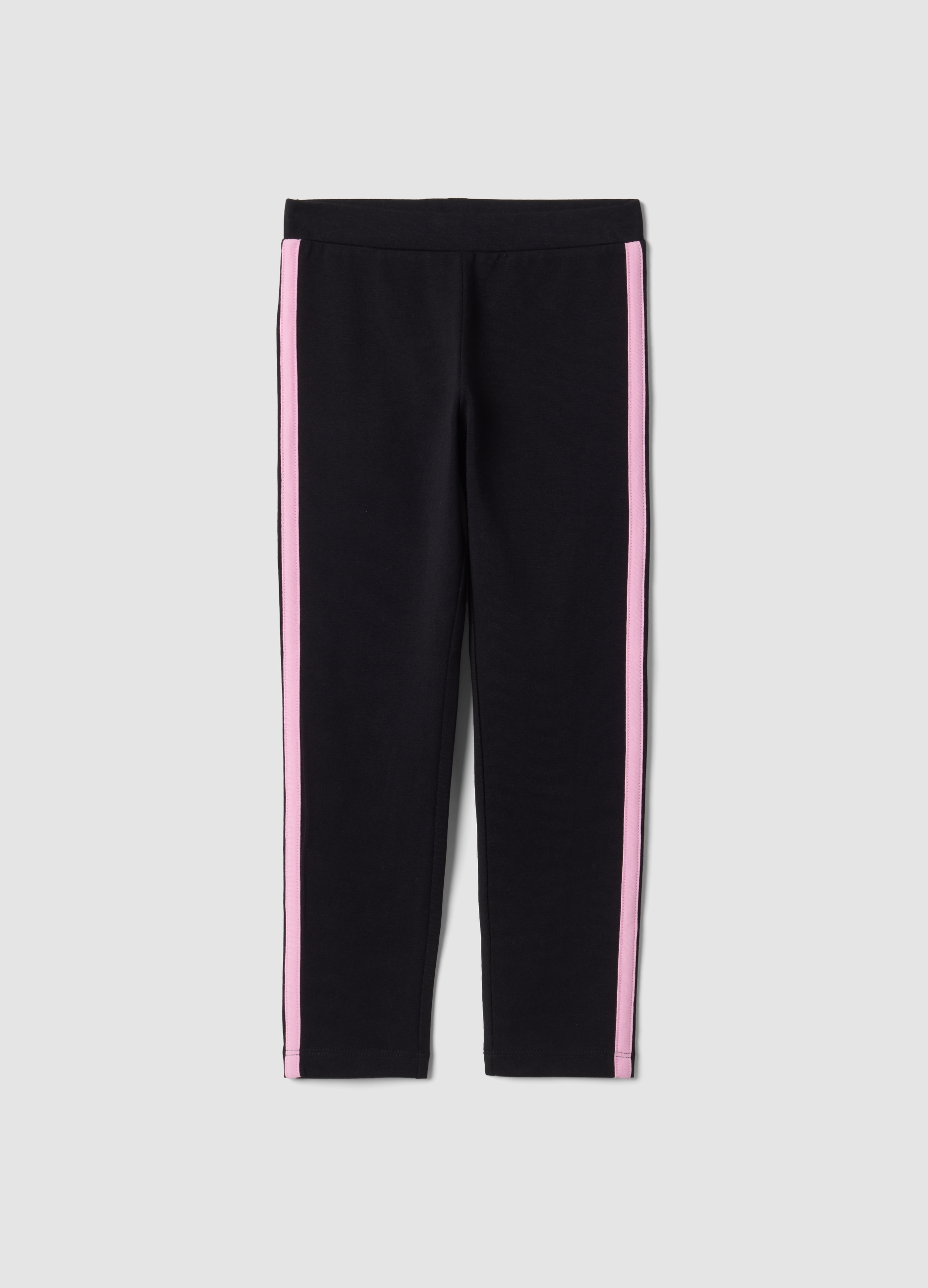 OVS KIDS, Leggings Neri In Cotone Organico Elasticizzato Skinny Fit Per Bambina, Nero, Taglia: 6-7