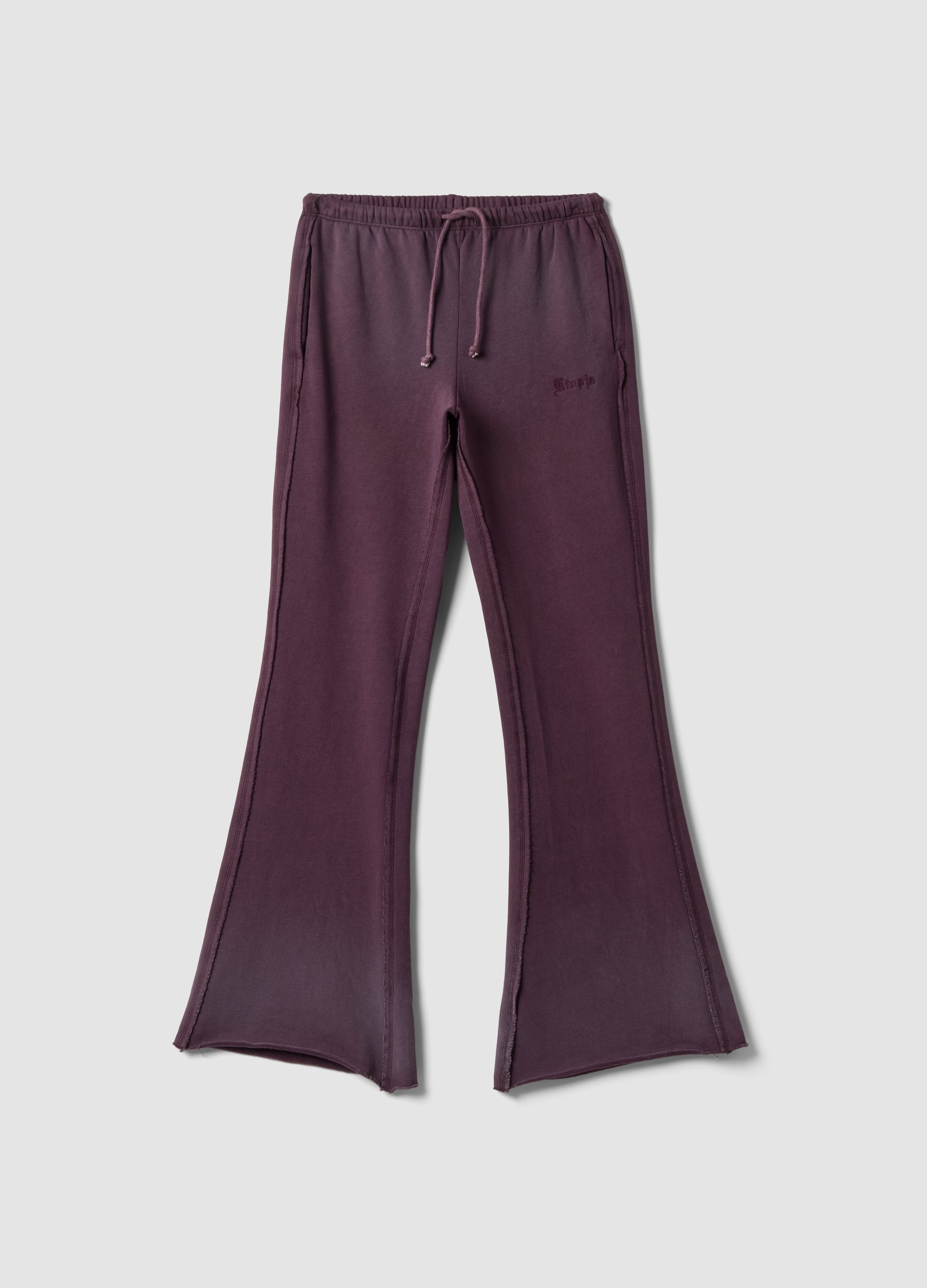 UTOPJA, Flare Sweatpants Sunfaded Burgundy, Donna, Viola, Taglia: XS