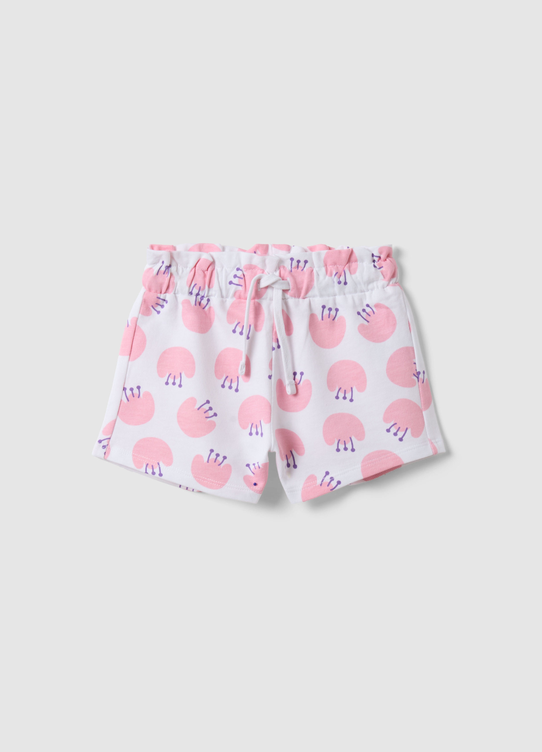 FAGOTTINO, Short De Algodón Blanco Para Niña, Ajuste Regular Con Estampados, Niña, Blanco, Talla: 30-36