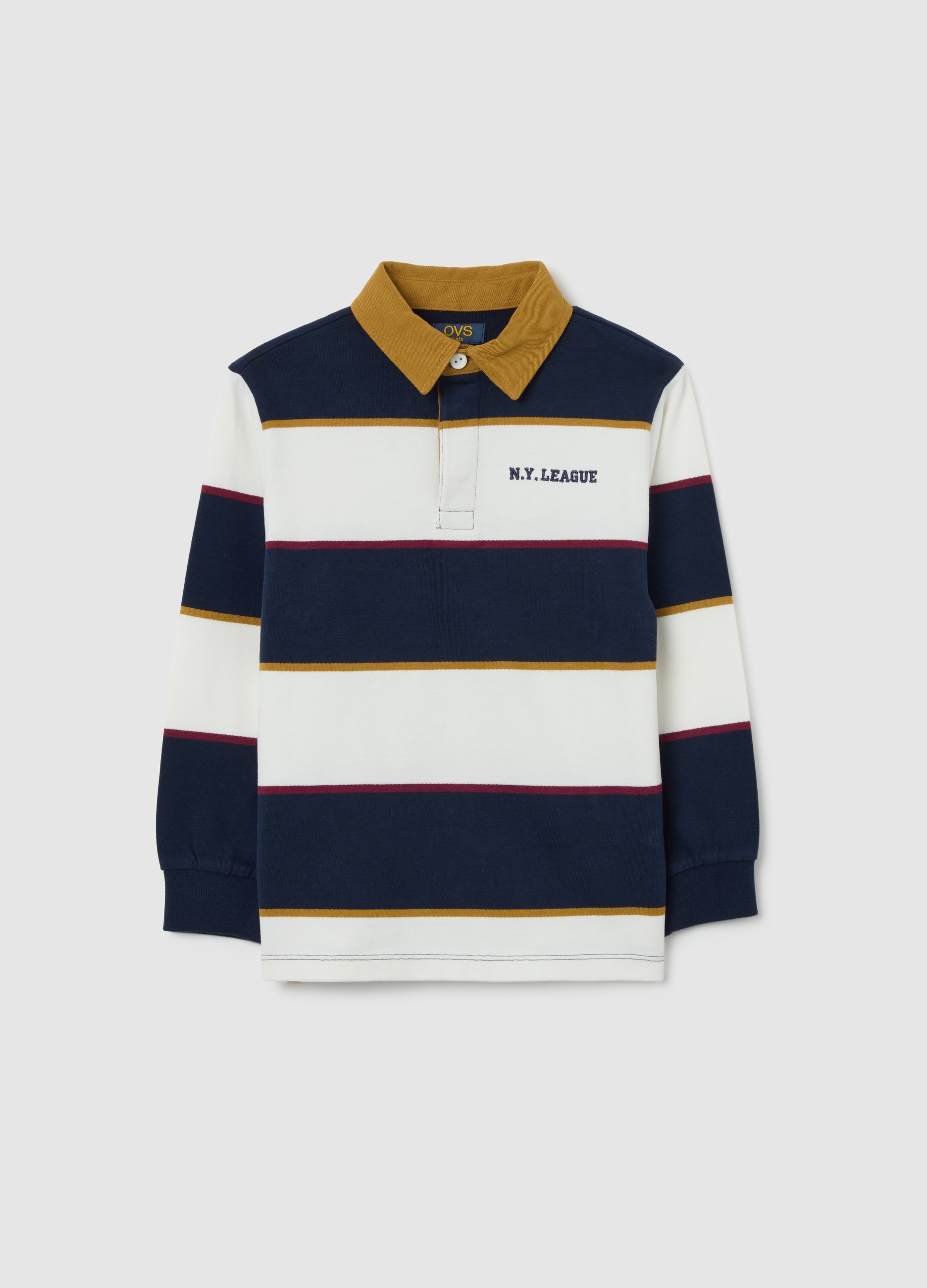 Polo Infantil De Algodón Puro Multicolor, Ajuste Regular, Niño, Blanco/azul/marrón, Talla: 5-6