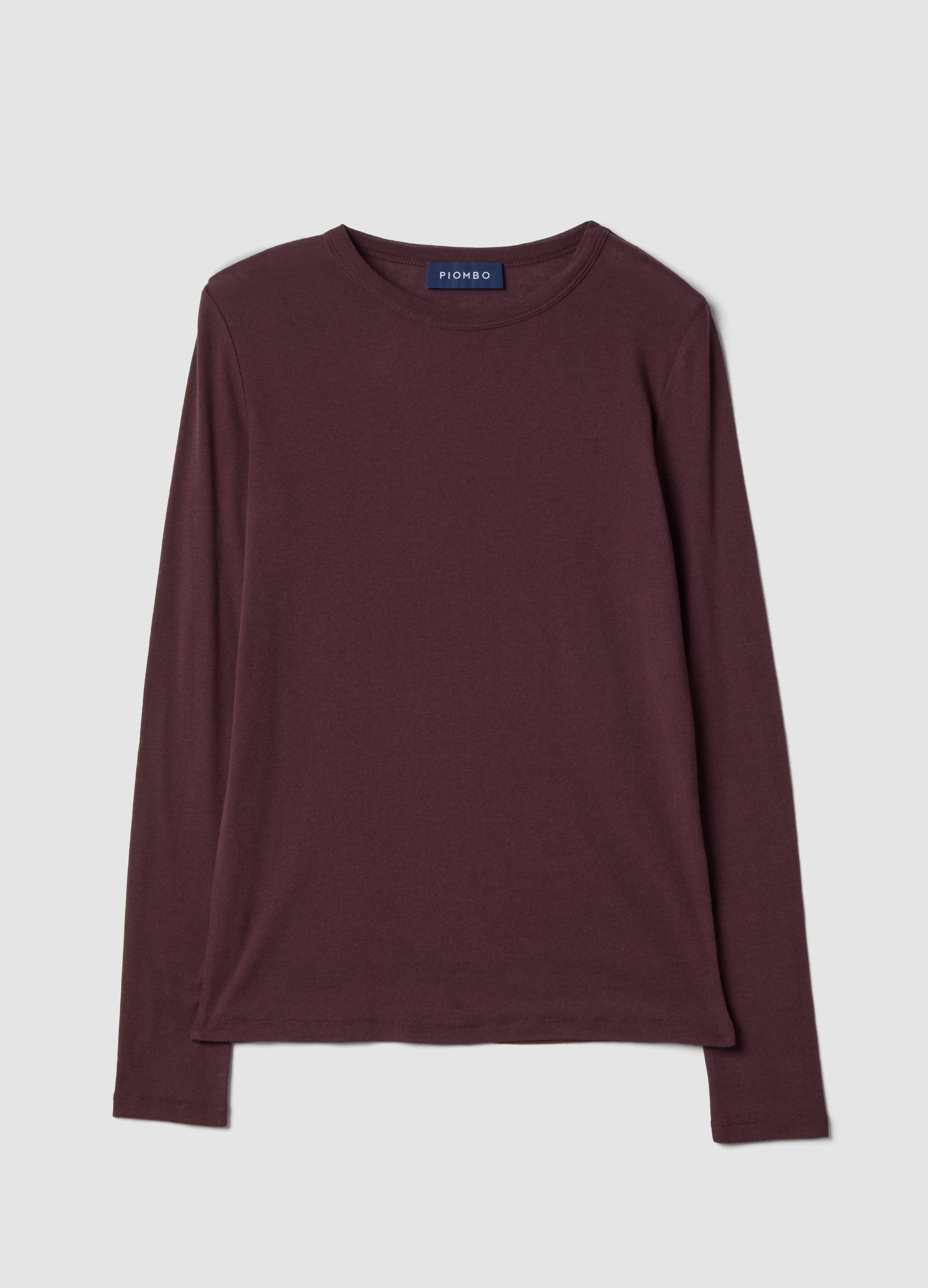 Piombo Contemporary, T-shirt Viola In Puro Cotone Jersey A Girocollo, Donna, Viola, Taglia: XS