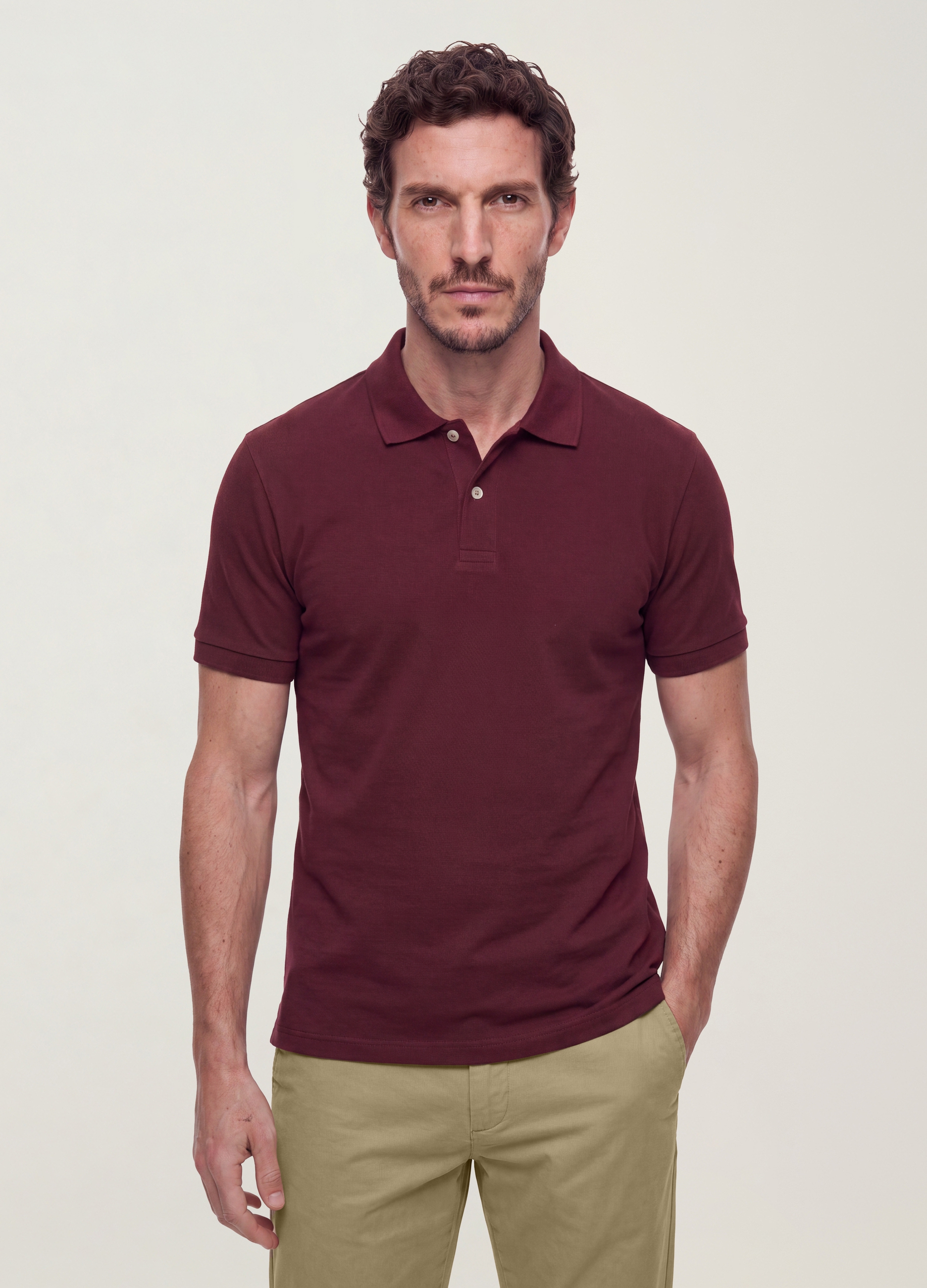 OVS, Polo Rossa In Puro Cotone Piquet Con Colletto Classico Regular Fit, Uomo, Rosso, Taglia: L