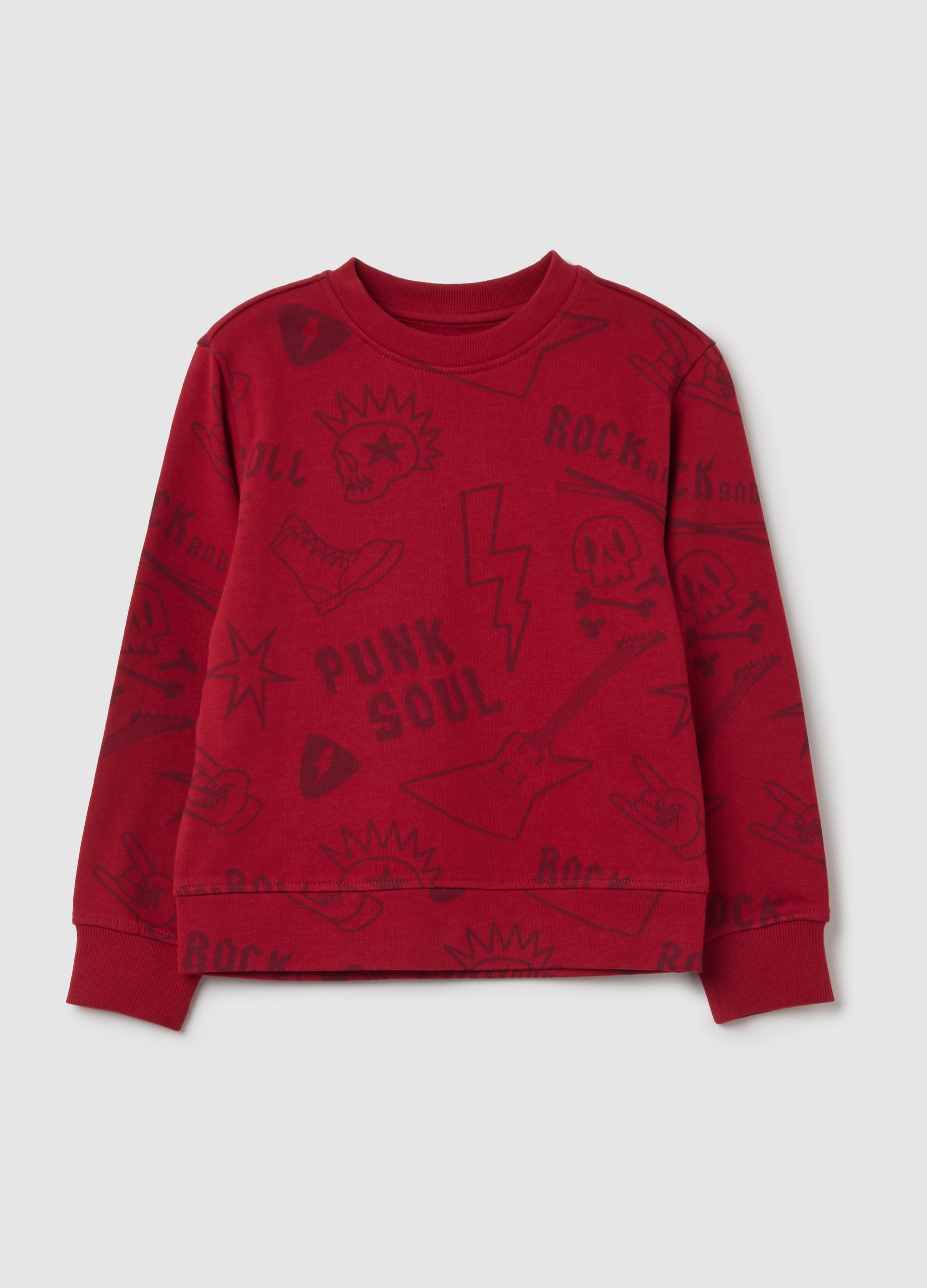 OVS, Felpa Da Bambino In Puro Cotone Rossa Regular Fit, Junge, Geranienrot, Größe: 3-4