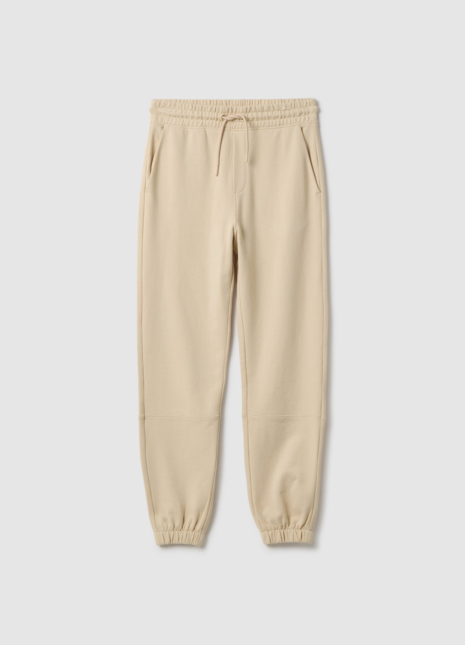OVS KIDS, Pantaloni Jogger Beige Da Ragazzo In Puro Cotone Organico Regular Fit, Bambino, Beige, Taglia: 11-12
