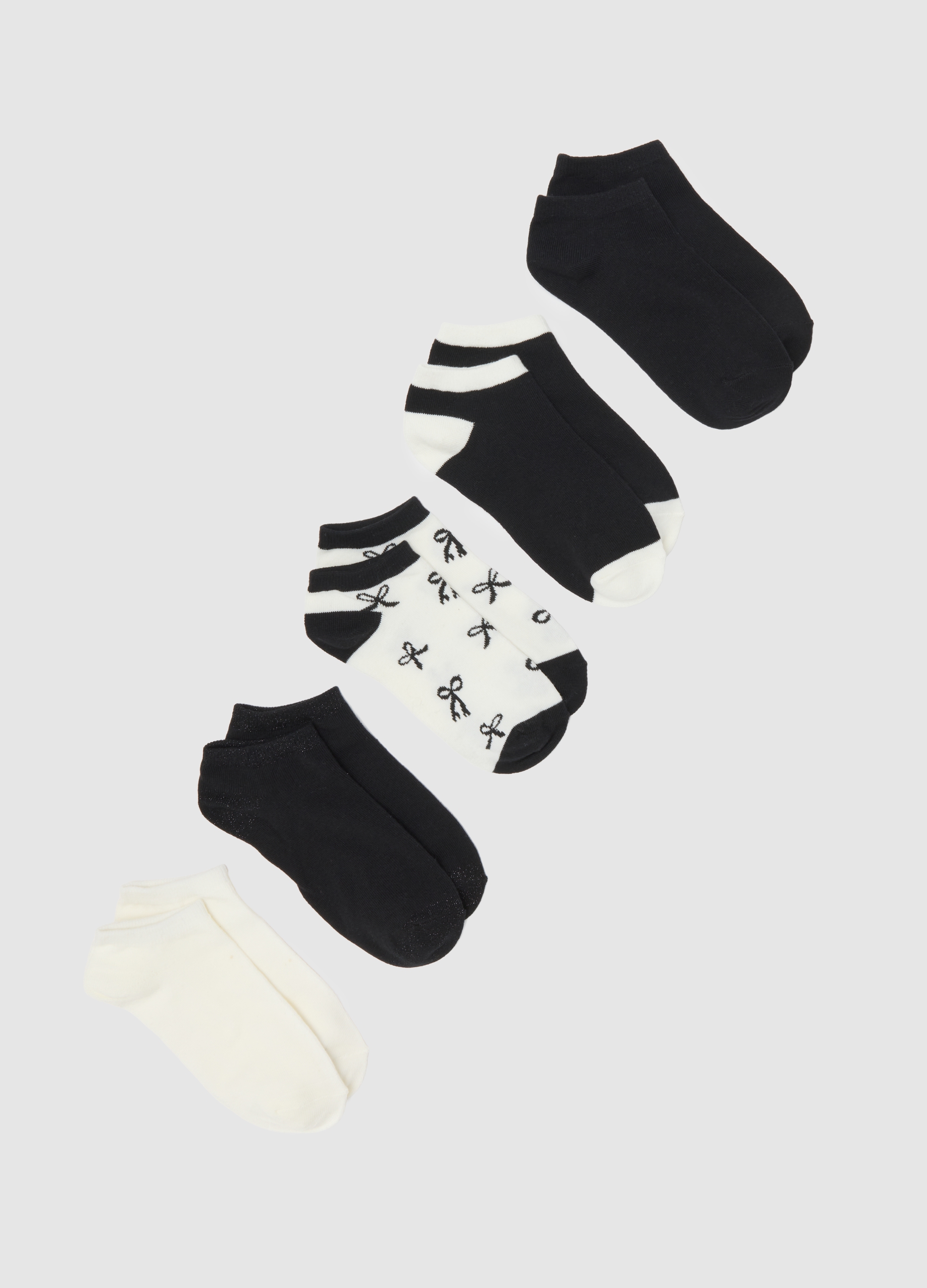 OVS, Multipack Di Cinque Calzini Multicolor In Cotone Elasticizzato, Donna, Multicolor, Taglia: 36-38