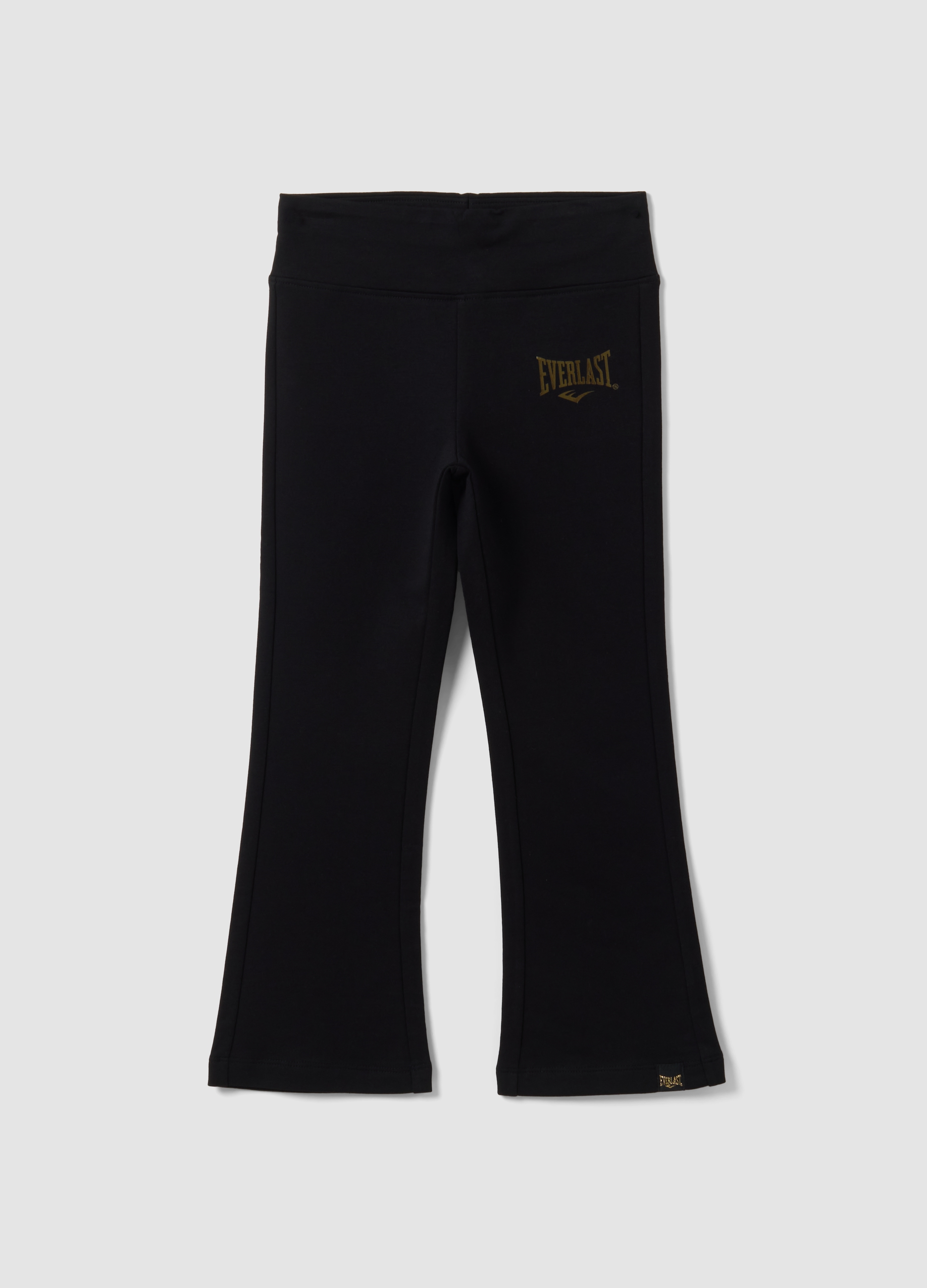 EVERLAST, Leggings Neri In Cotone Elasticizzato Regular Fit Per Bambina, Unisex, Nero, Taglia: 6-7