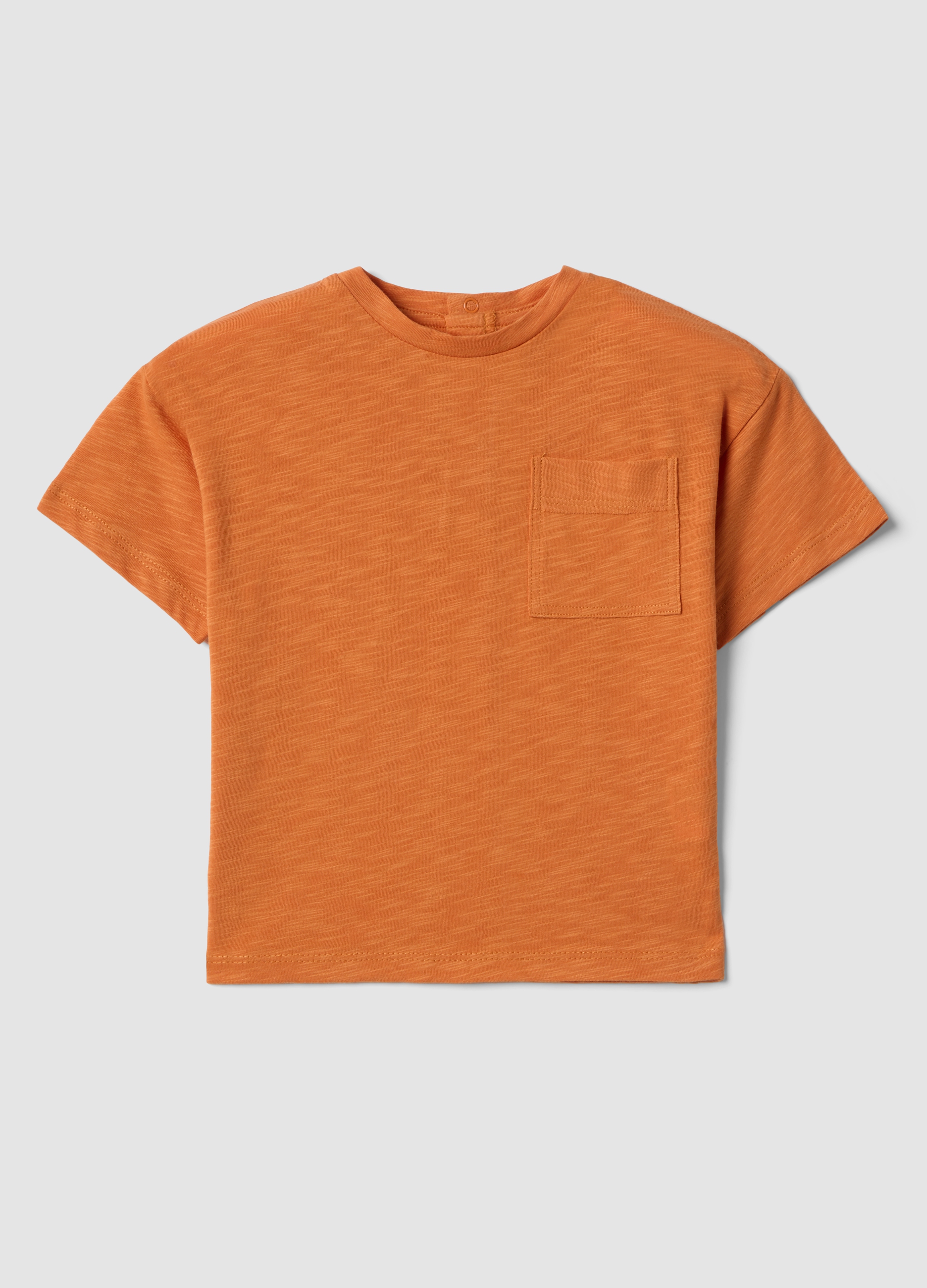 FAGOTTINO, Camiseta Infantil De Algodón Puro Naranja Ajuste Regular Con Bolsillo, Niño, Naranja claro, Talla: 24-30