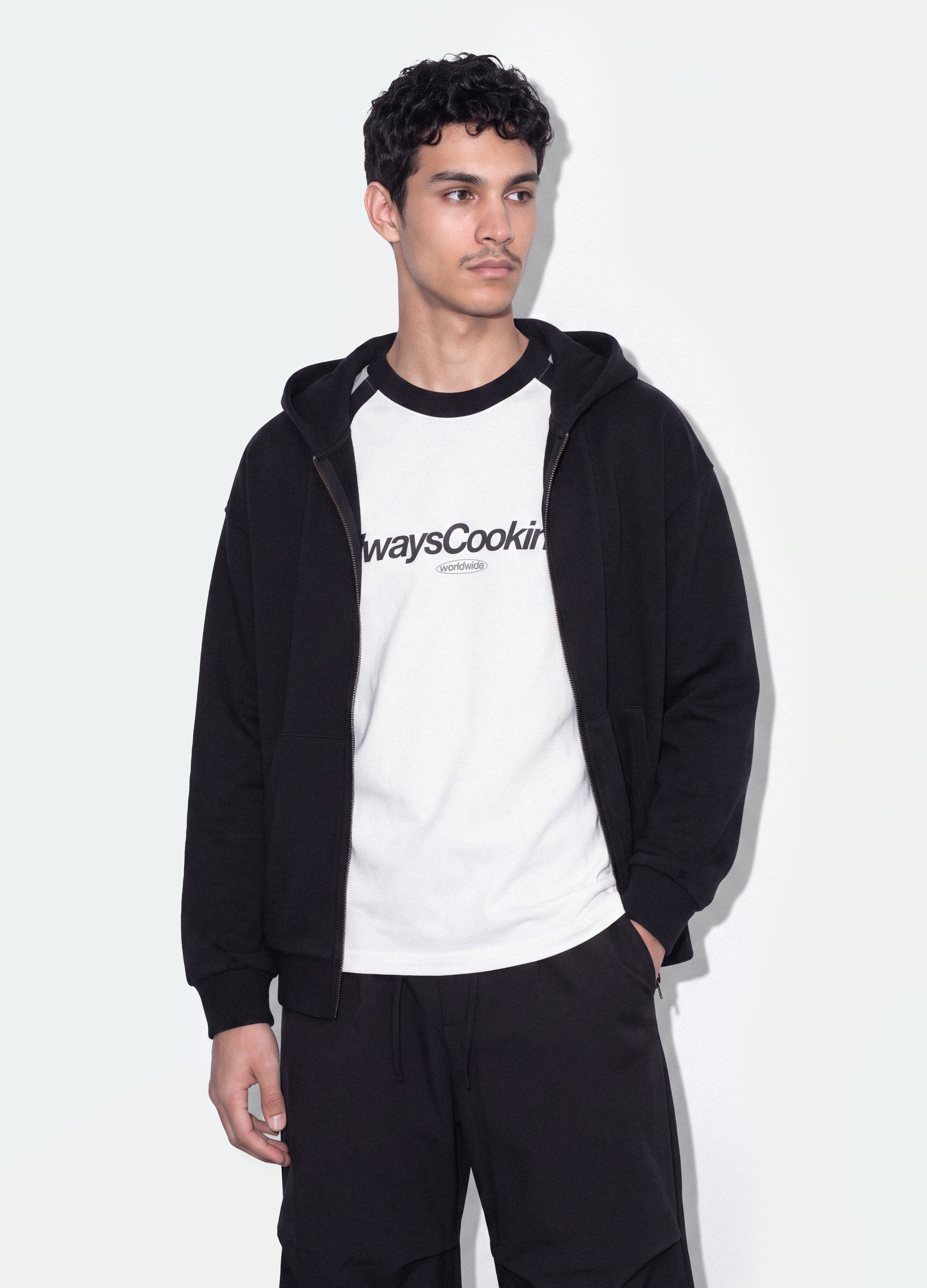 B.ANGEL, Felpa Crop Nera In Puro Cotone Con Cappuccio Over Fit, Uomo, Nero, Taglia: XS