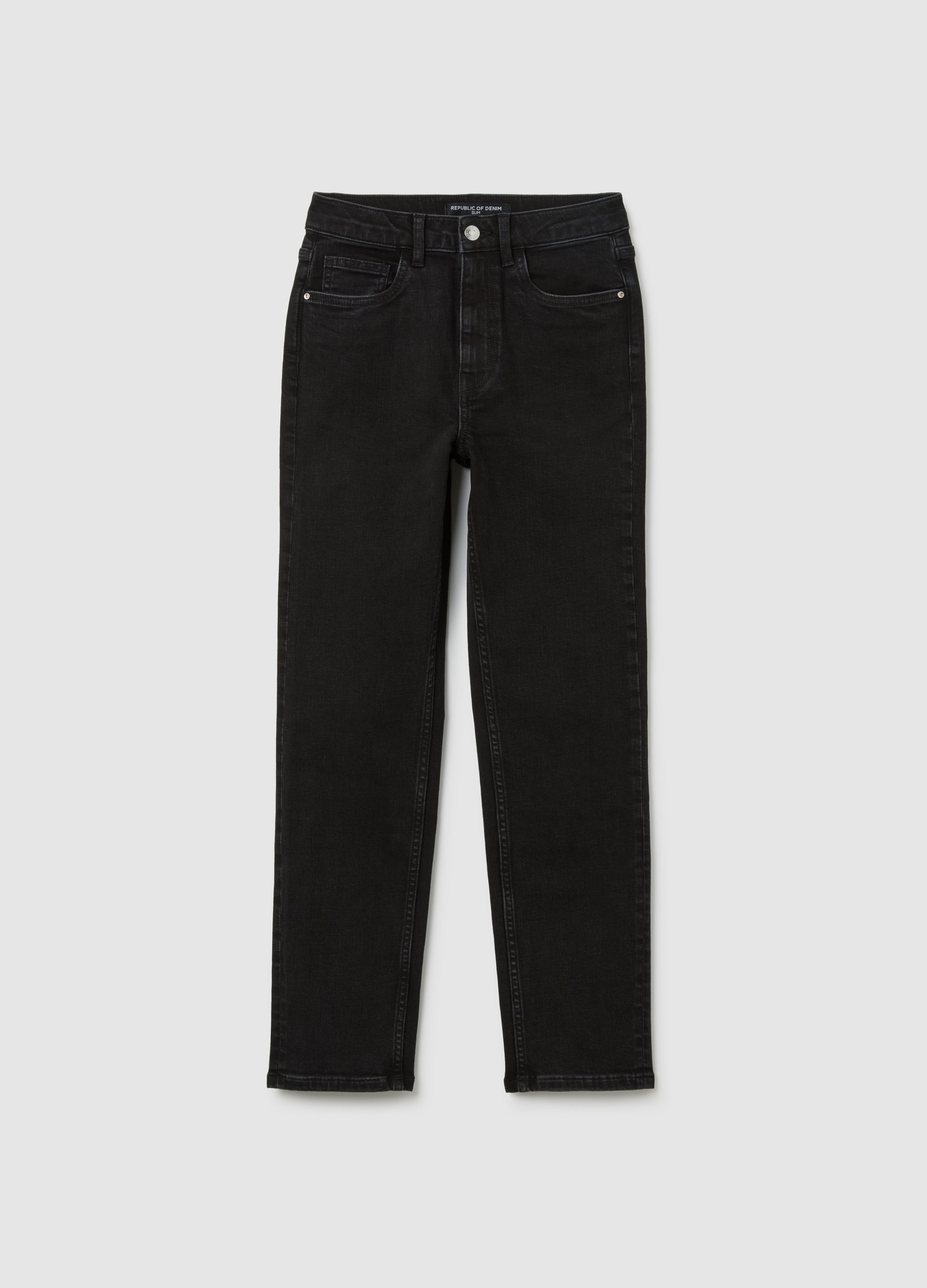 OVS, Jeans Slim Negro Elástico, Mujer, Negro, Talla: 38