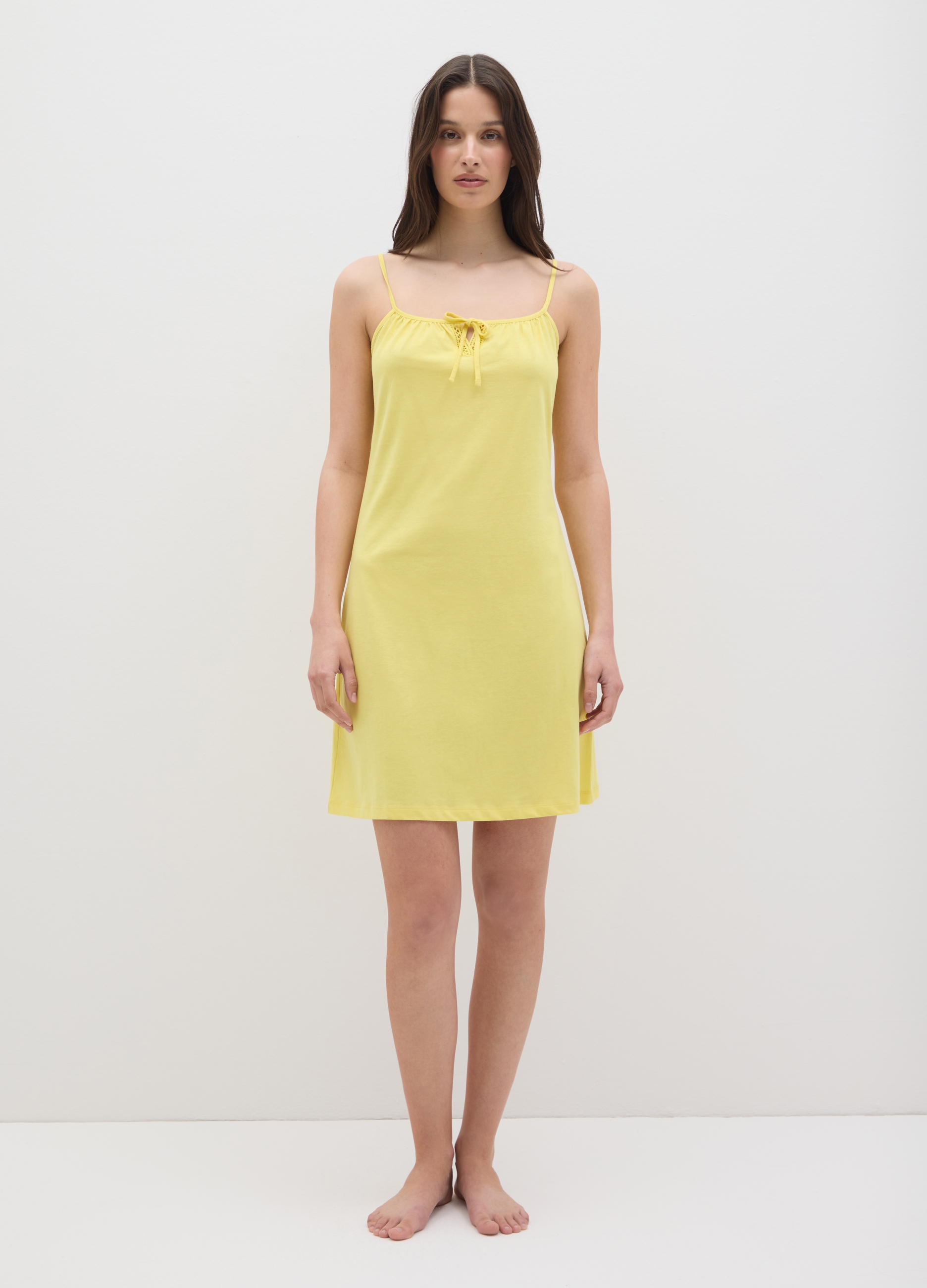 OVS , Camicia Da Notte Da Donna In Puro Cotone Giallo, Giallo, Taglia: XXL