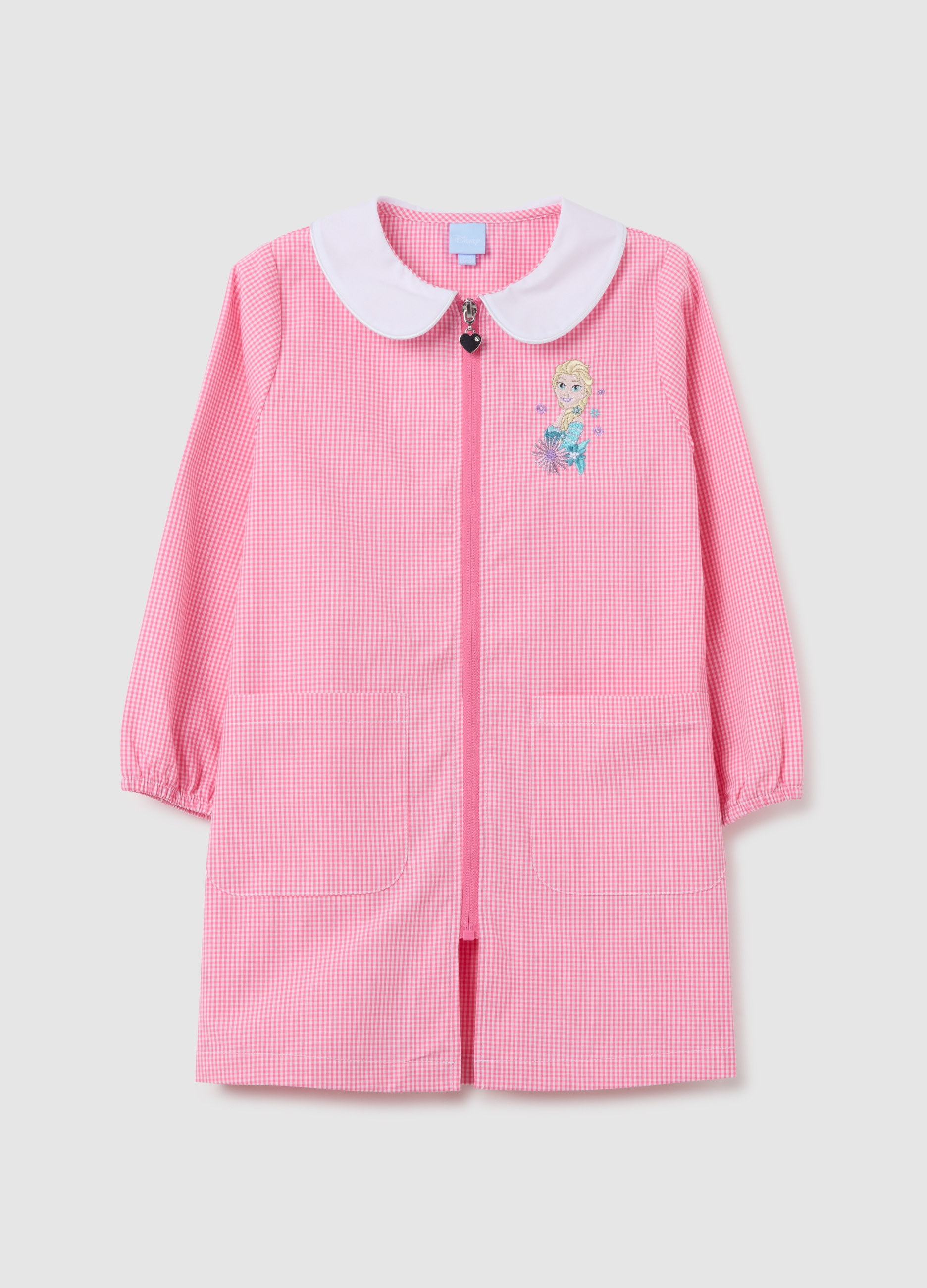 OVS, Grembiule Scolastico Da Bambina In Misto Cotone Multicolor Con Colletto, Multicolor, Taglia: 3-4