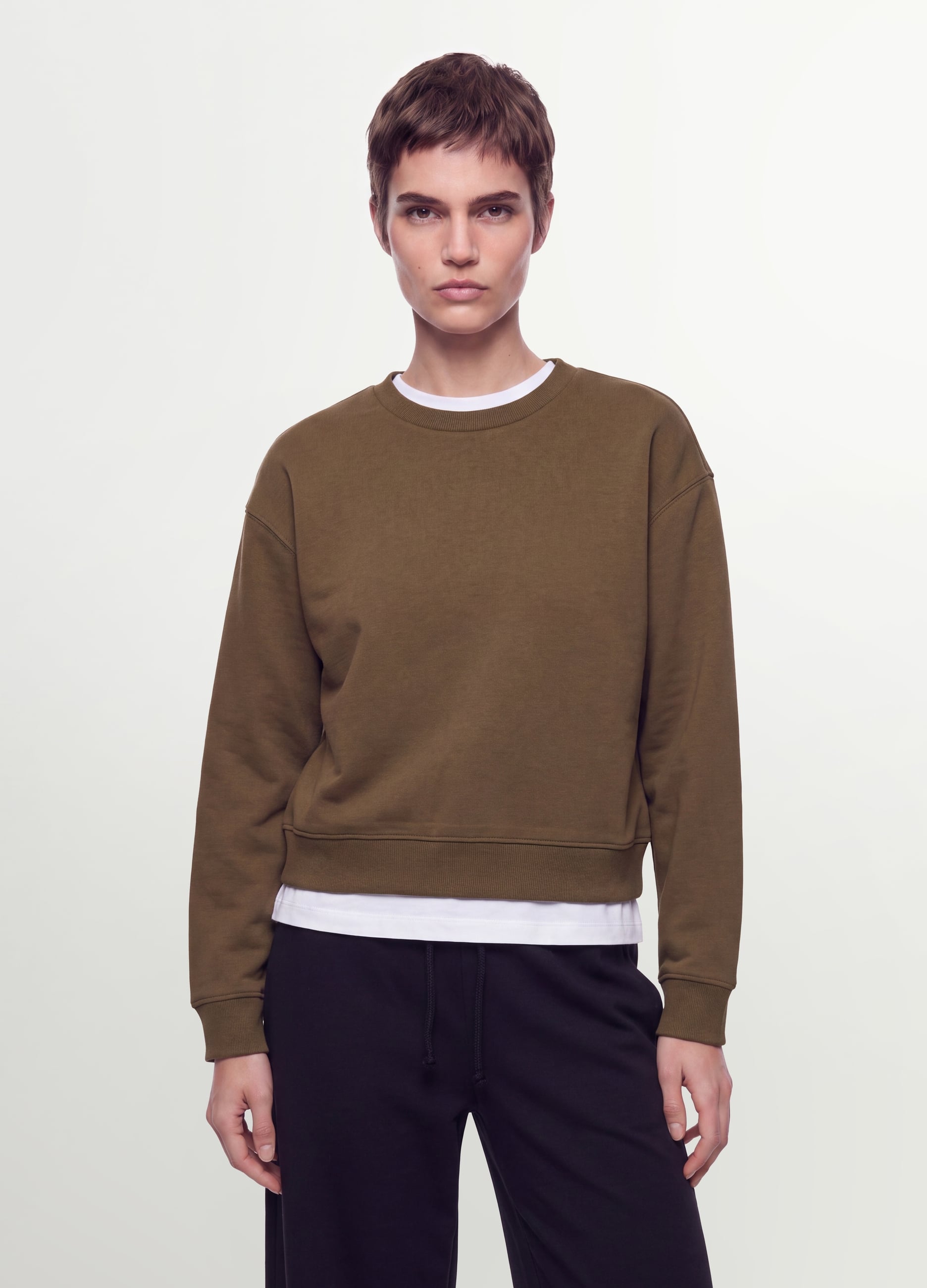 OVS, Felpa Verde In Misto Cotone A Girocollo Regular Fit, Donna, Verde, Taglia: L