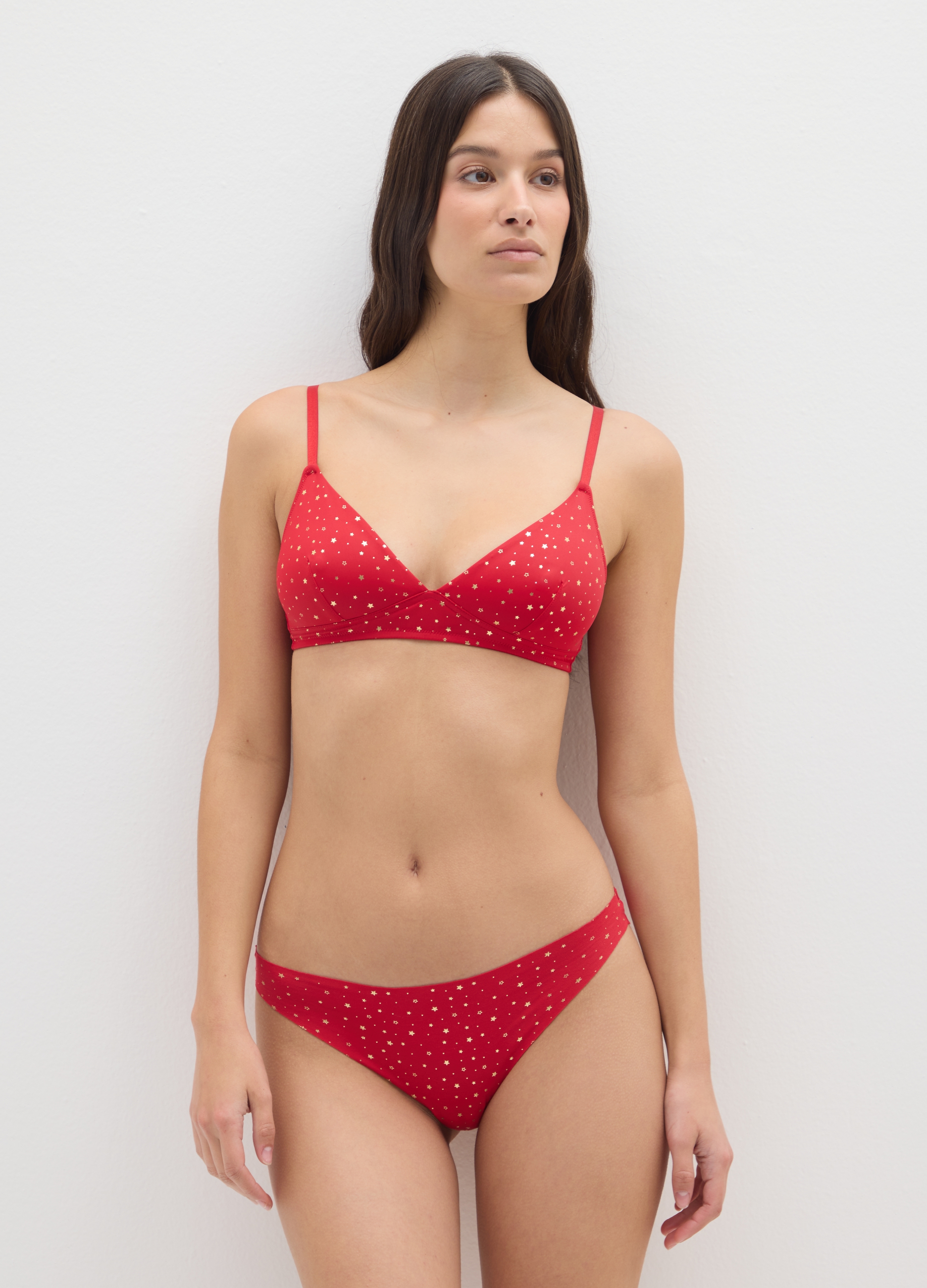 OVS, Slip A Brasiliana Rossi In Cotone Elasticizzato Con Stampa, Donna, Rosso, Taglia: 4