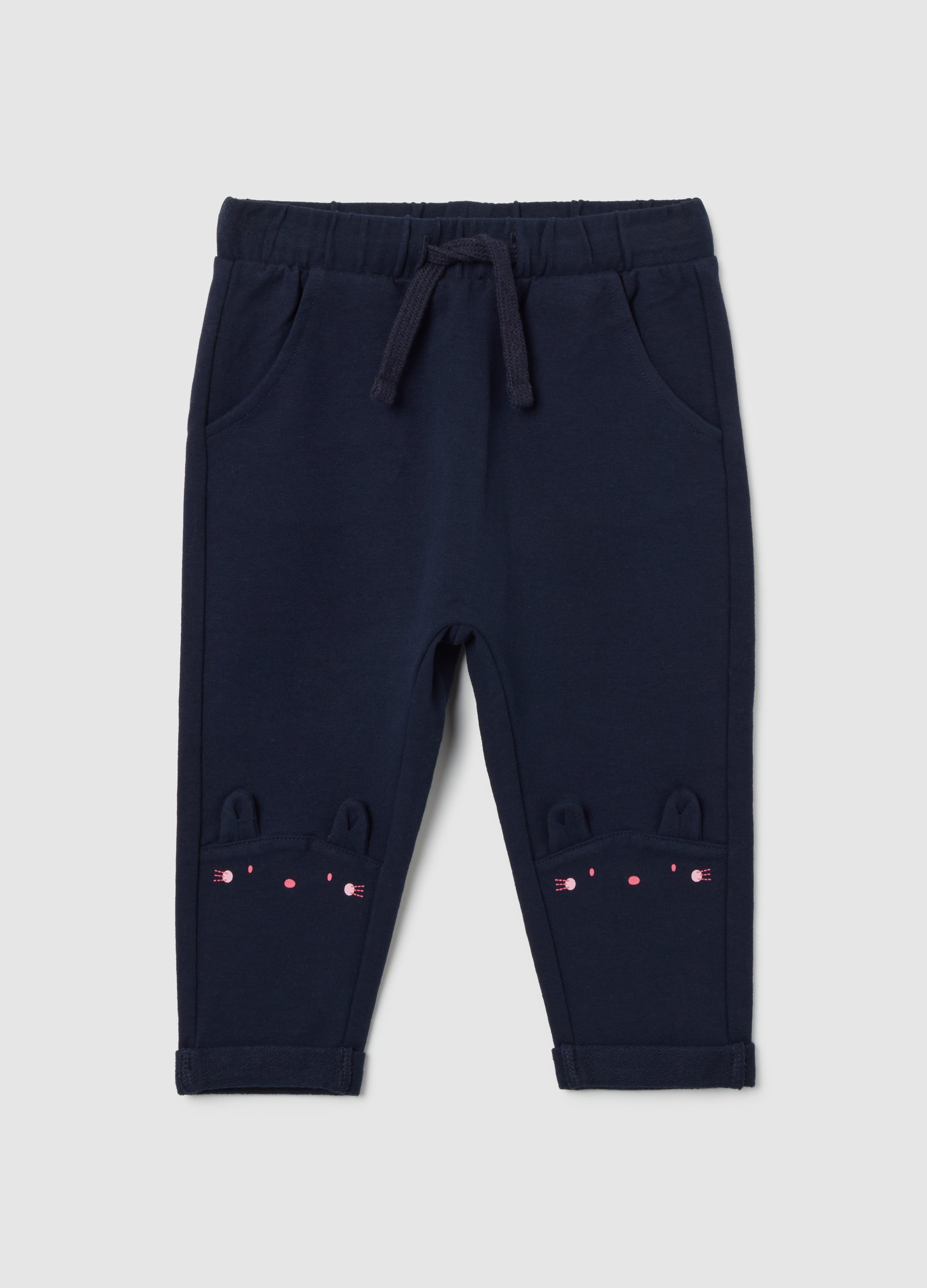 Pantaloni Da Bimba In Cotone Blu Regular Fit, Niña, Azul oscuro, Talla: 24-30