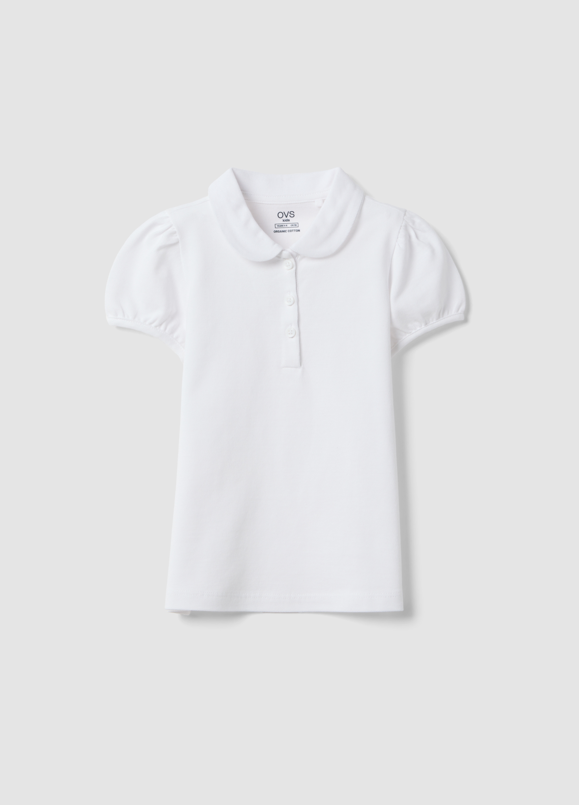 OVS KIDS, Polo Blanco Para Niñas De Ajuste Regular En Puro Algodón, Niña, Blanco óptico, Talla: 9-10