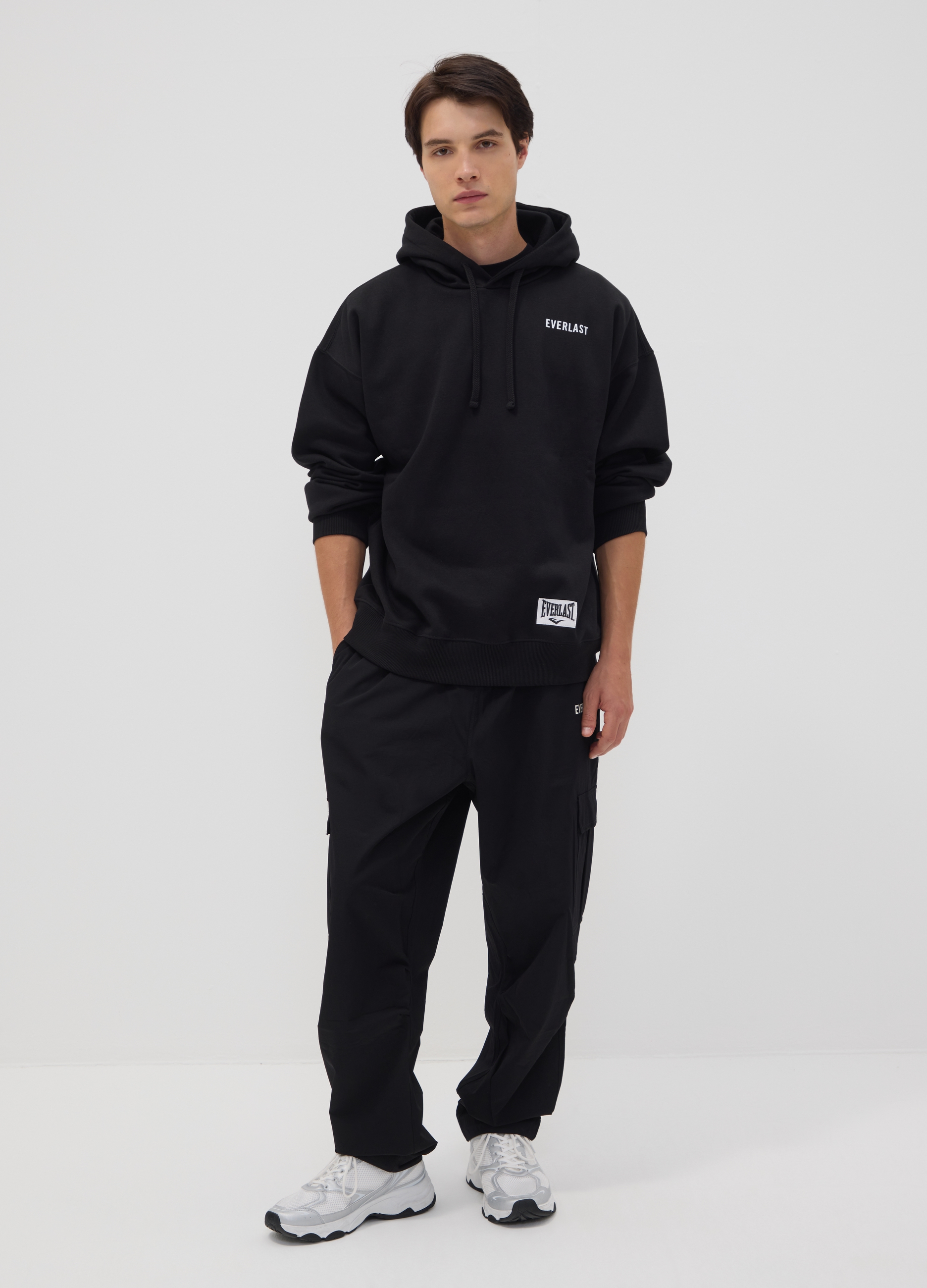 EVERLAST, Pantaloni Cargo Neri Sportivi Con Coulisse, Unisex, Nero, Taglia: S