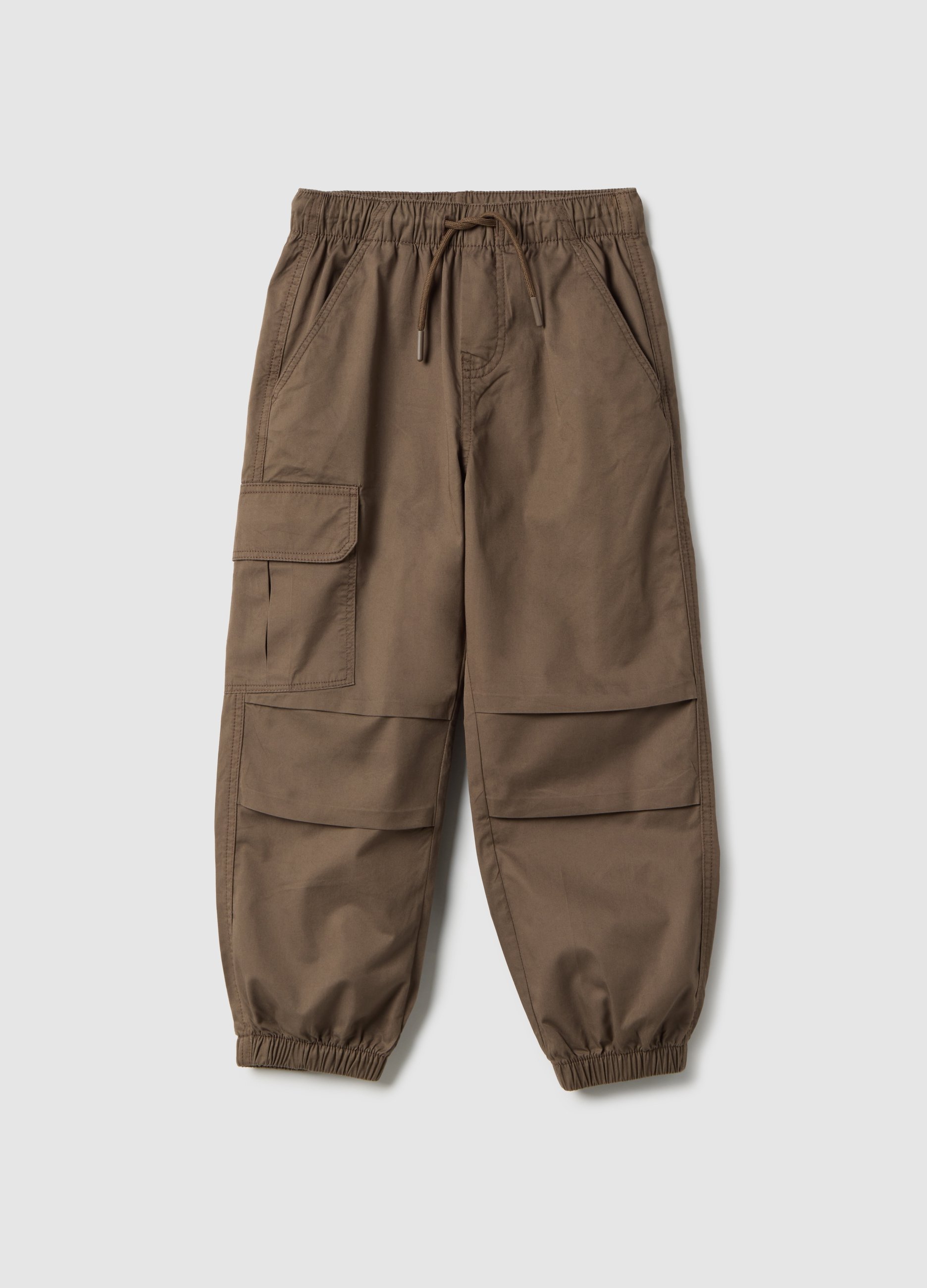 OVS KIDS, Pantalones Jogger Cargo Marrones De Algodón Puro Para Niños, Ajuste Regular, Niño, Marrón chocolate, Talla: 6-7
